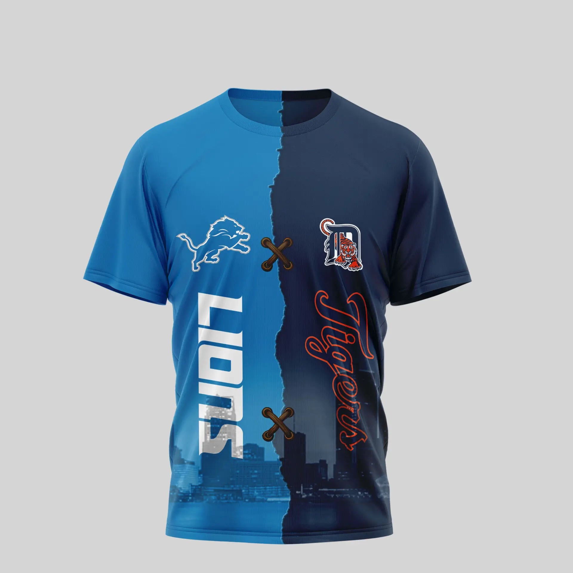 Detroit Lions – Detroit Tigers | Kiss Cam Caught Cheating 3D Shirt TD – HuddleStyle.com - Image 3