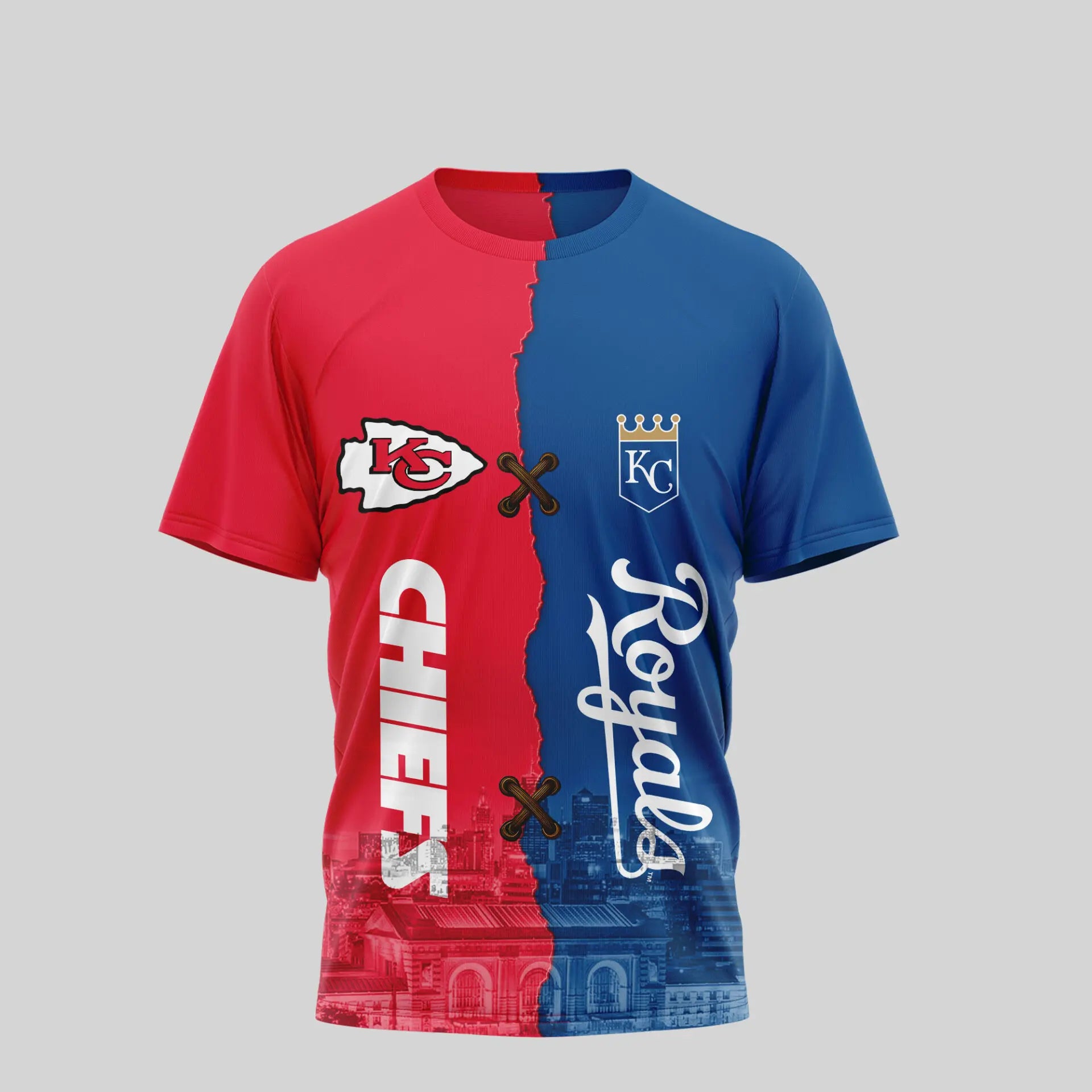 Kansas City Chiefs – Kansas City Royals | Kiss Cam Caught Cheating 3D Shirt TD – HuddleStyle.com - Main