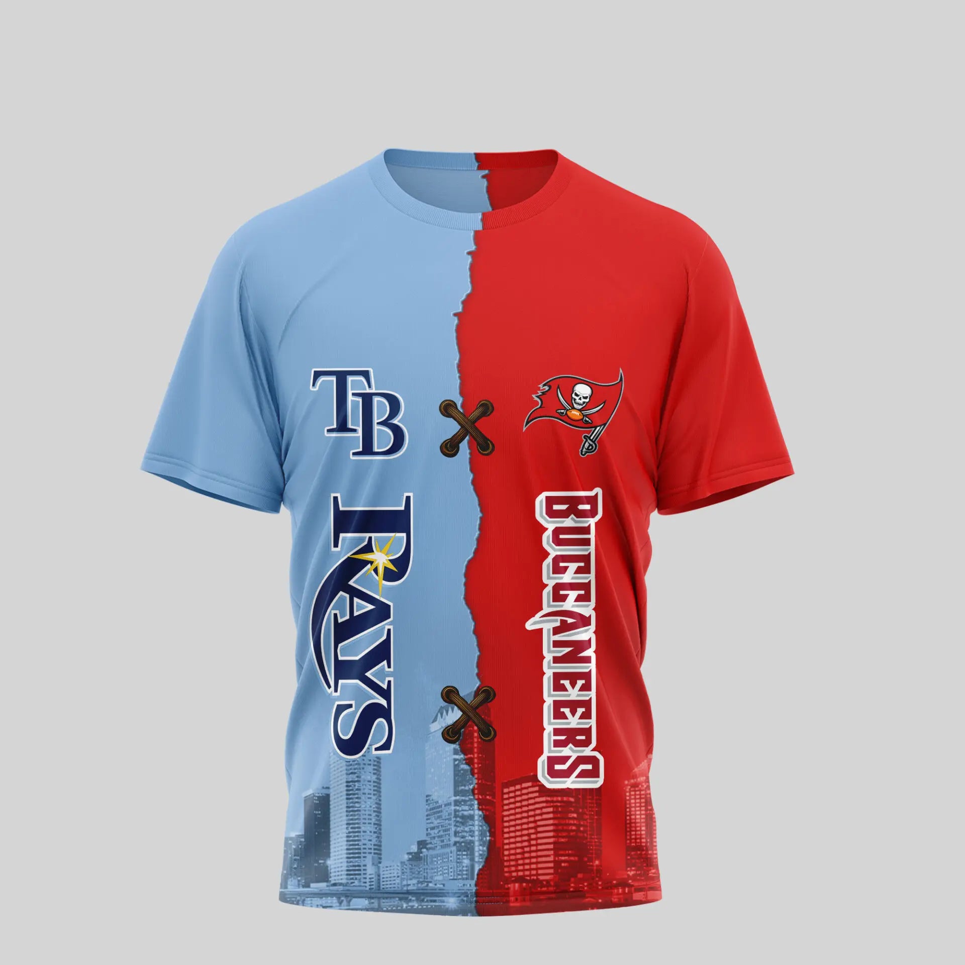 Tampa Bay Buccaneers – Tampa Bay Rays | Kiss Cam Caught Cheating 3D Shirt TD – HuddleStyle.com - Image 2