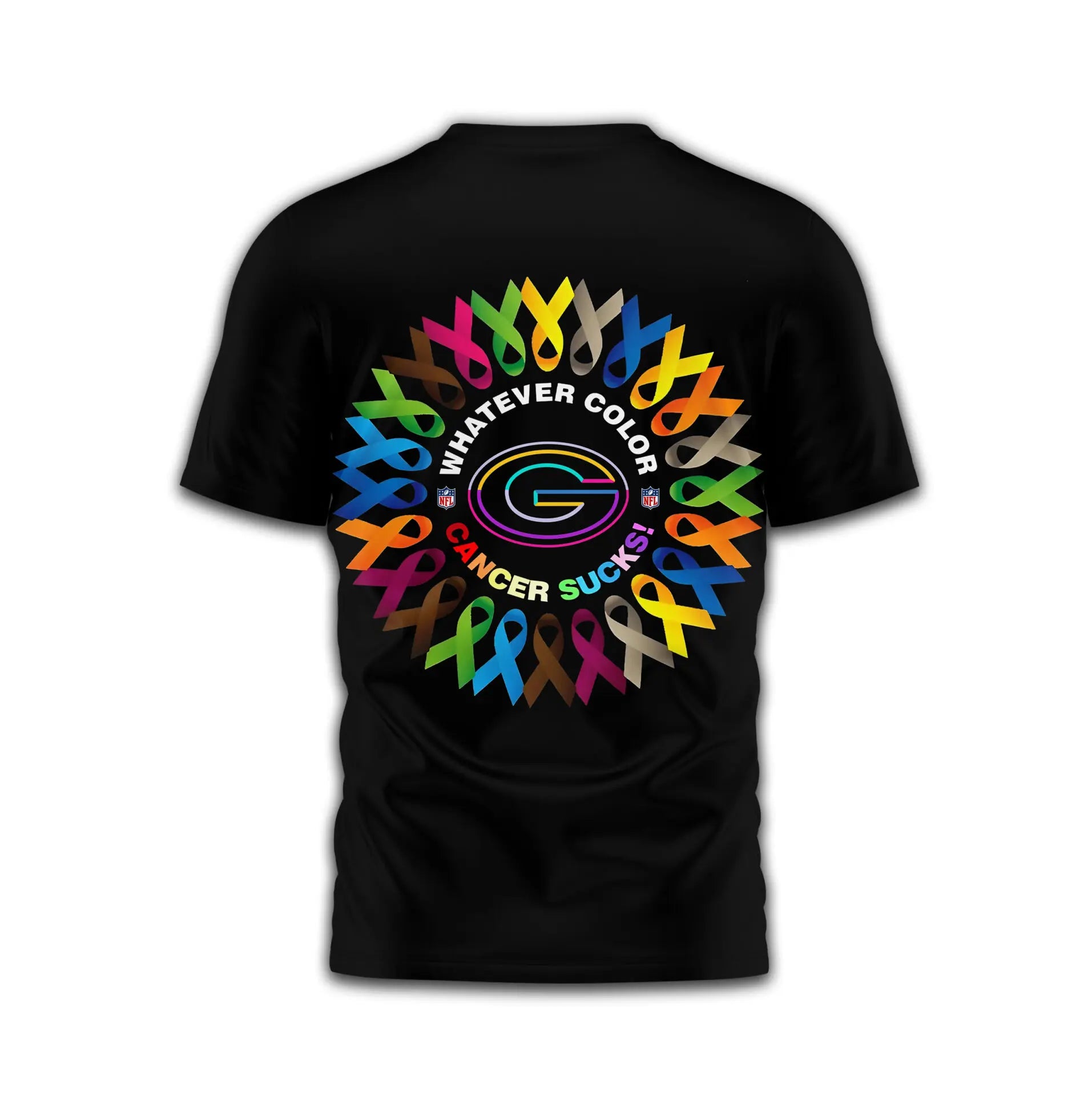 Green Bay Packers | Premium Fight Cancer In All Colors 3D Shirt TD – HuddleStyle.com - Image 4