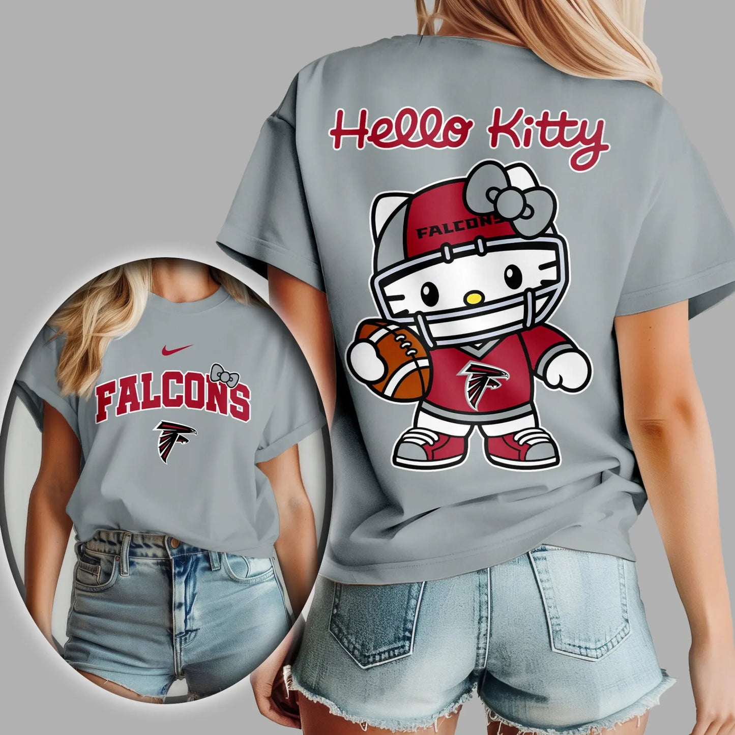 Atlanta Falcons | Premium NFL Hello Kitty 3D Shirt TD – HuddleStyle.com - Main