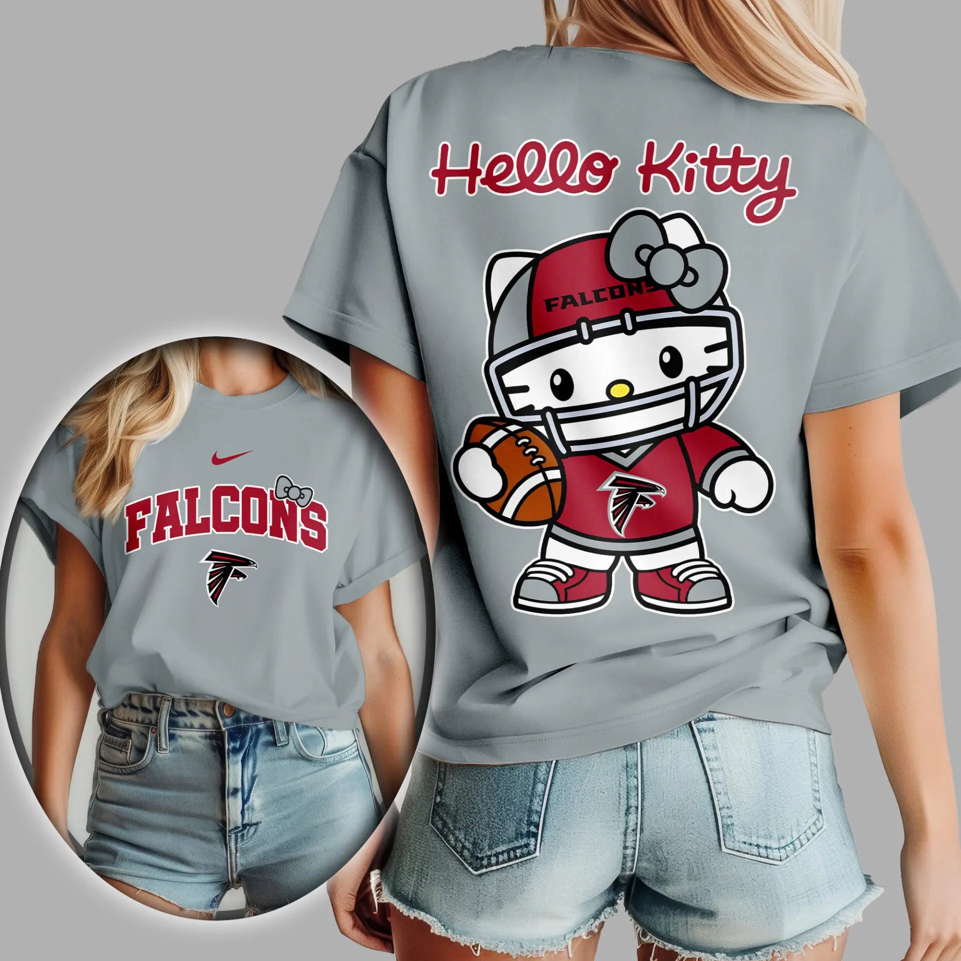 Atlanta Falcons | Premium NFL Hello Kitty 3D Shirt TD – HuddleStyle.com - Main