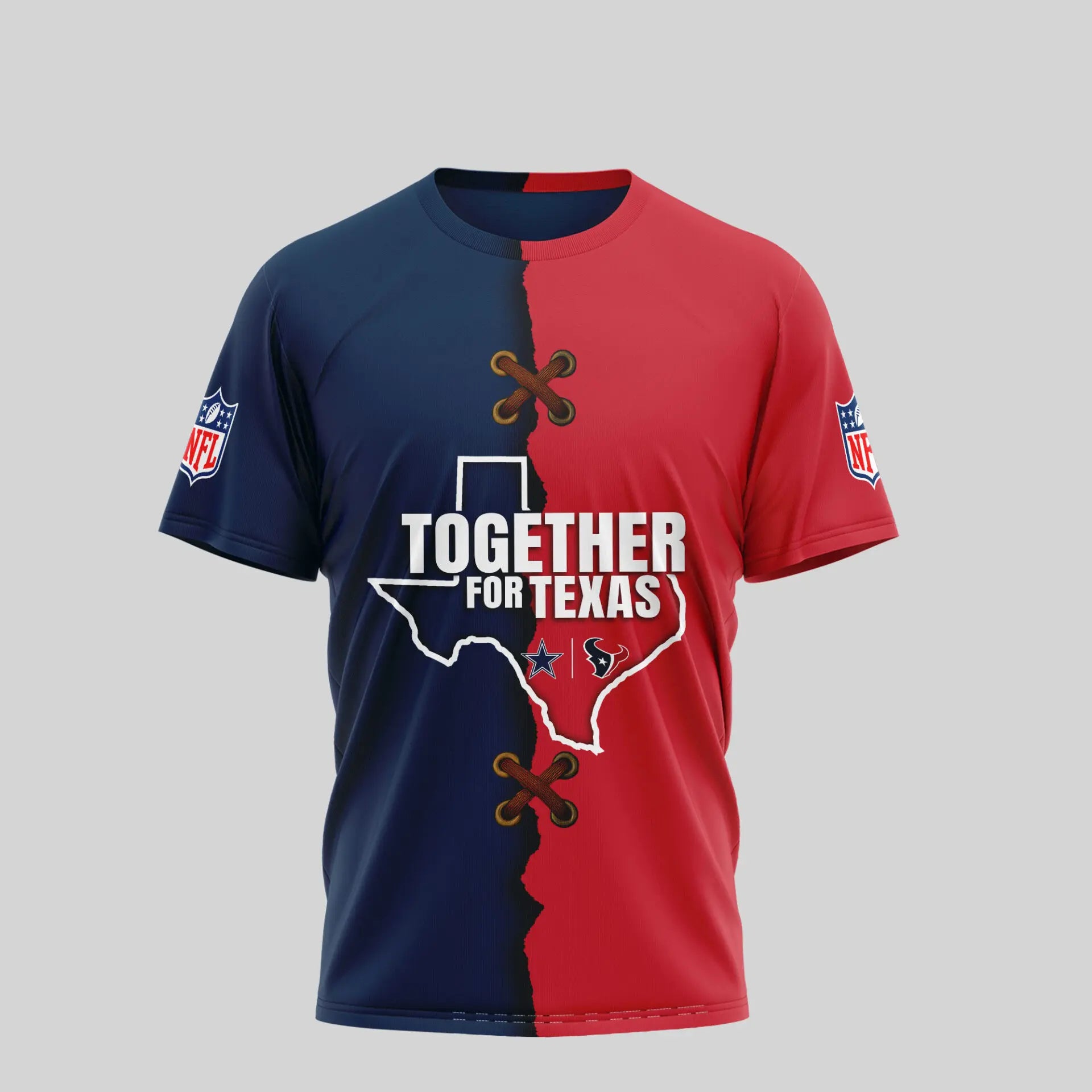 Dallas Cowboys x Houston Texans | Premium Together For Texas 3D Shirt TD – HuddleStyle.com - Image 2