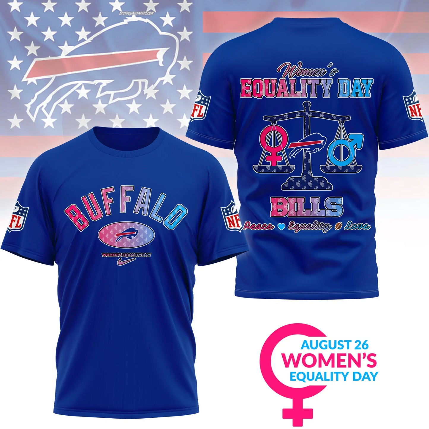 Buffalo Bills | Premium Women’s Equality Day 3D Shirt NY – HuddleStyle.com - Image 4