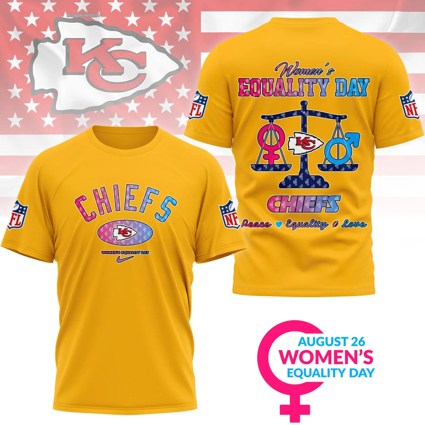 Kansas City Chiefs | Premium Women’s Equality Day 3D Shirt NY – HuddleStyle.com - Image 4