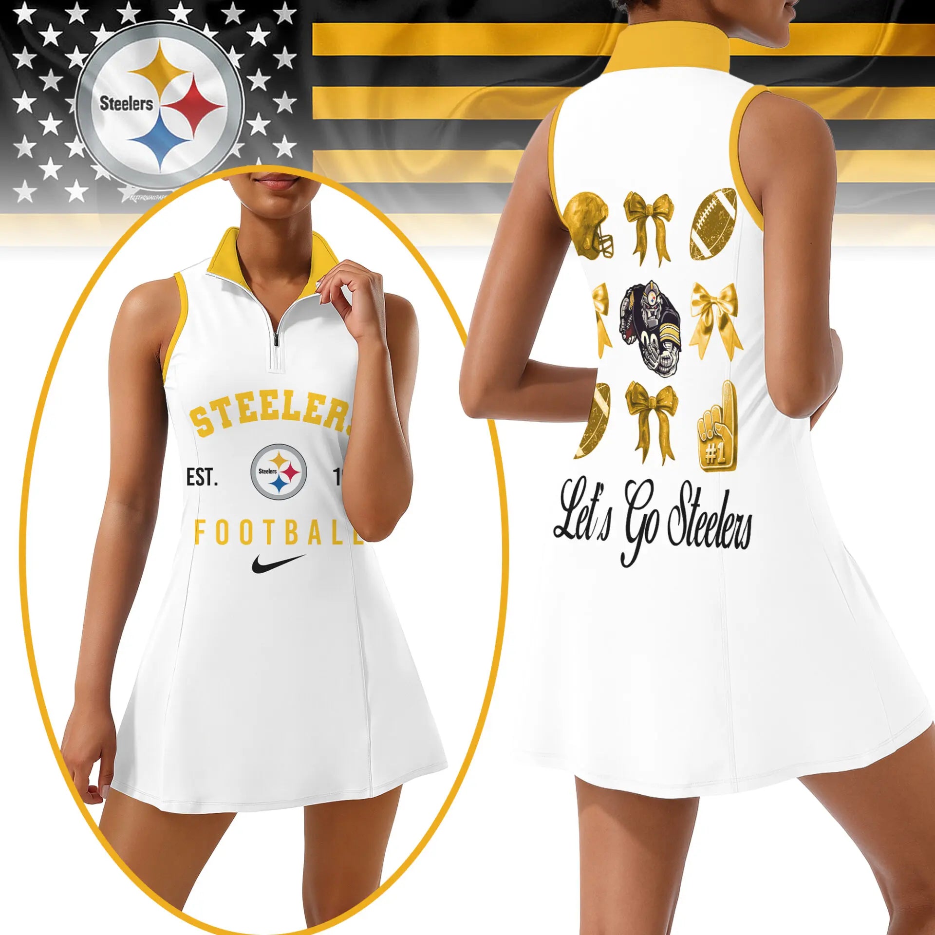 Pittsburgh Steelers | Premium Women Sport Dress NY – HuddleStyle.com - Image 4