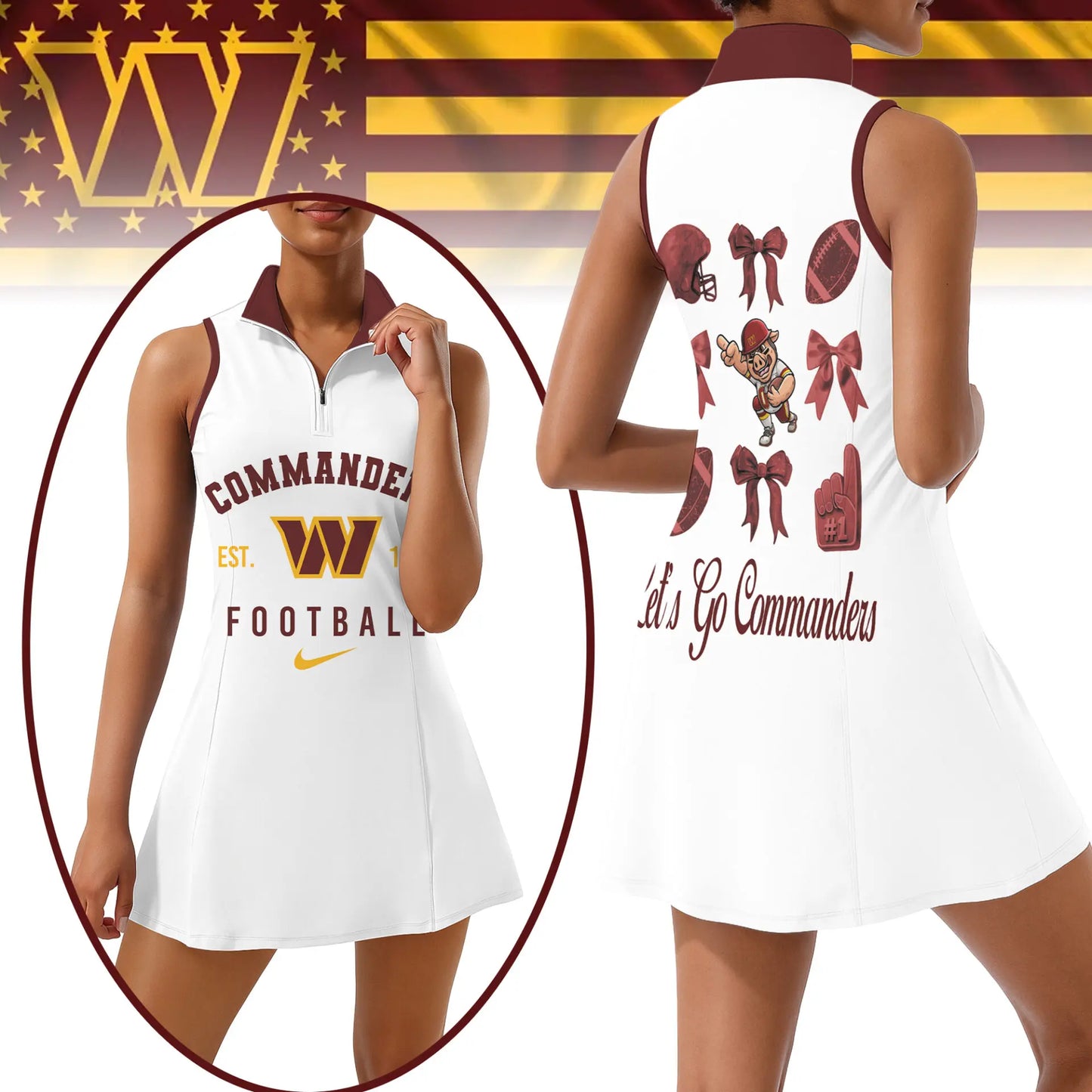 Washington Commanders | Premium Women Sport Dress NY – HuddleStyle.com - Image 4