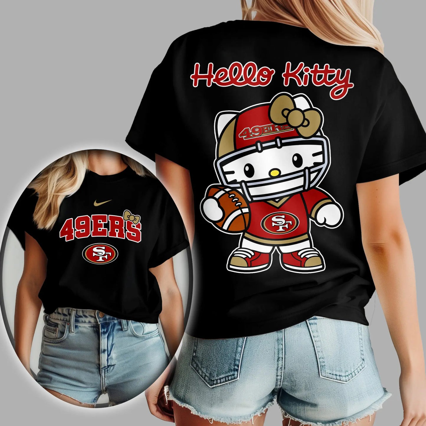 San Francisco 49ers | Premium NFL Hello Kitty 3D Shirt TD – HuddleStyle.com - Main