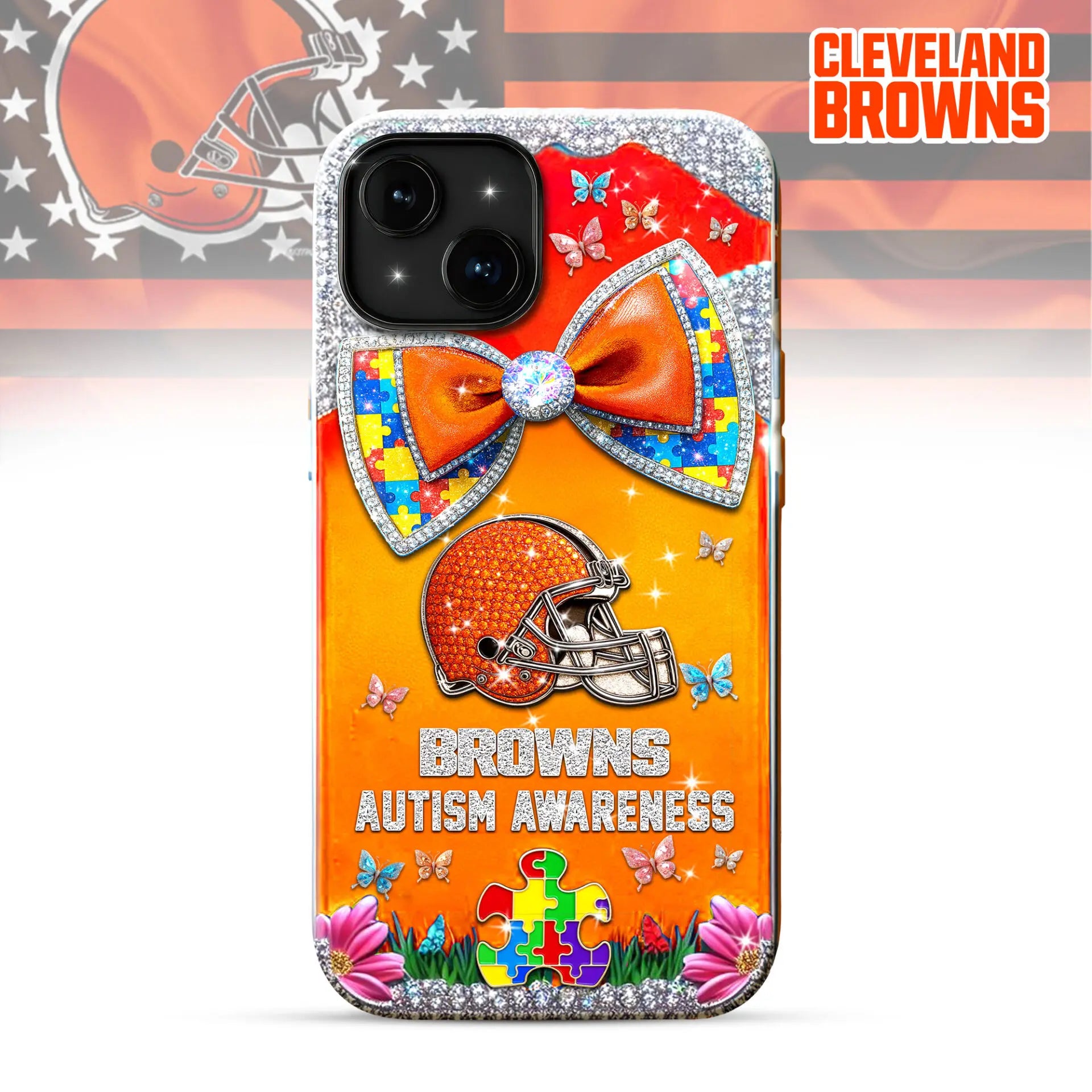 Cleveland Browns | Premium NFL Autism Awareness Phonecase TD – HuddleStyle.com - Image 2