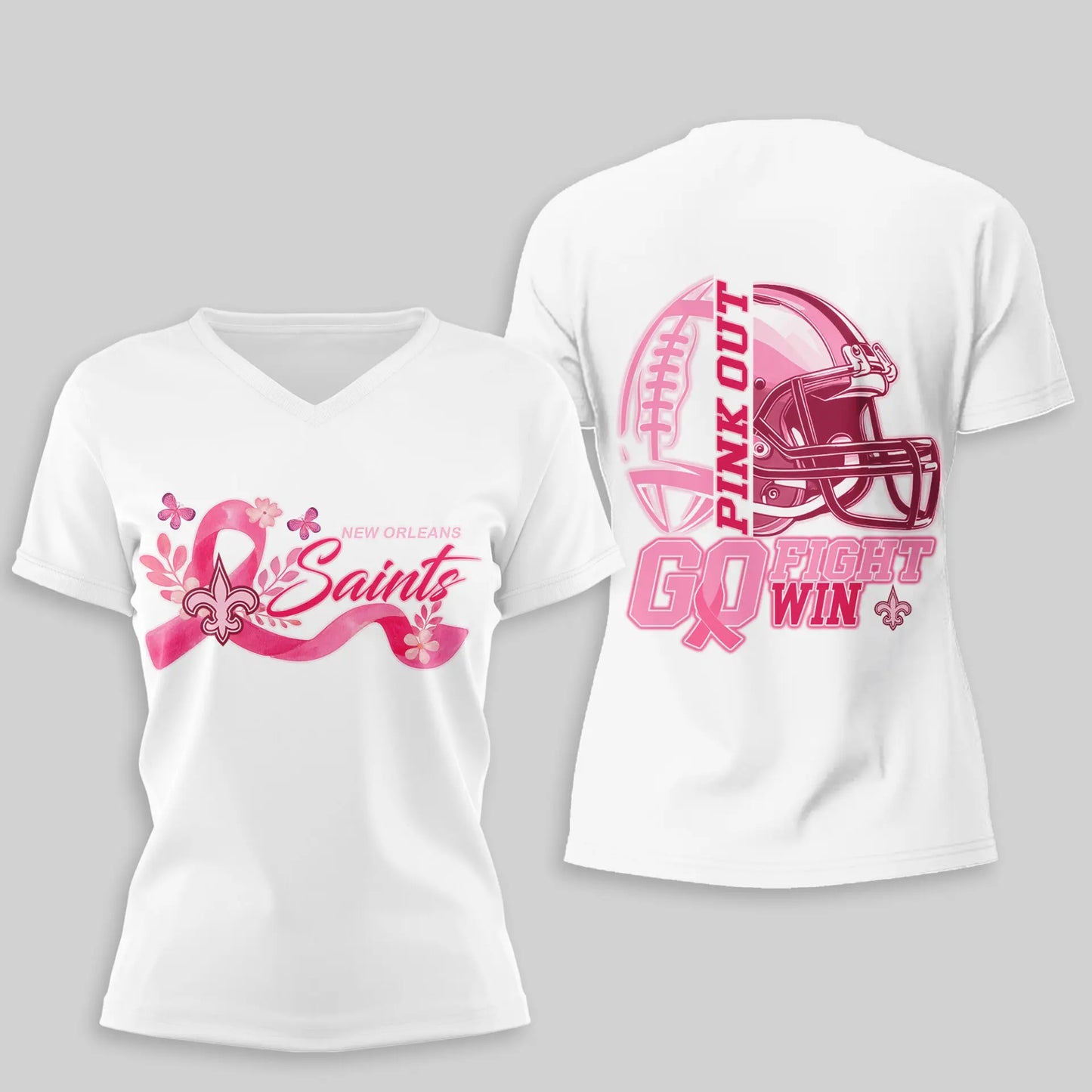 New Orleans Saints | Premium Tackle Breast Cancer Women’s Shirt TD – HuddleStyle.com - Main