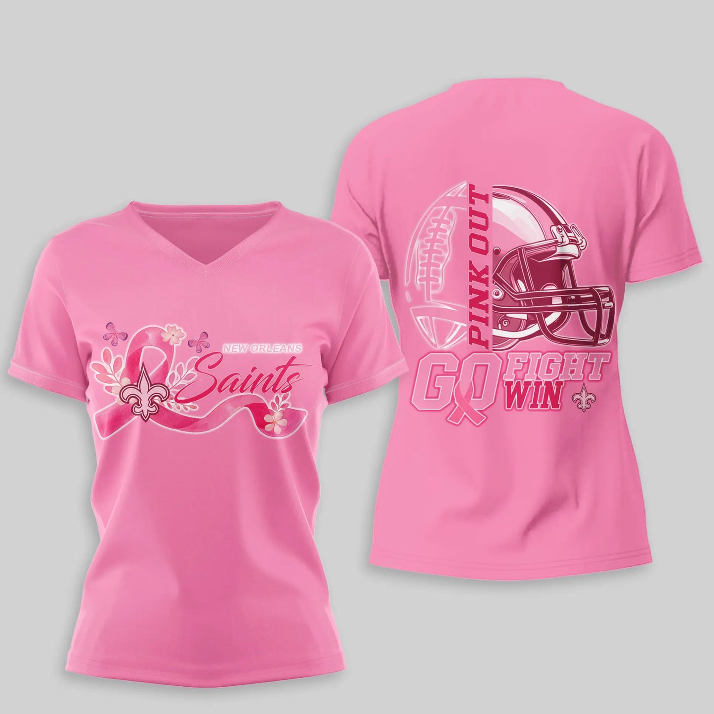 New Orleans Saints | Premium Tackle Breast Cancer Women’s Shirt TD – HuddleStyle.com - Image 5