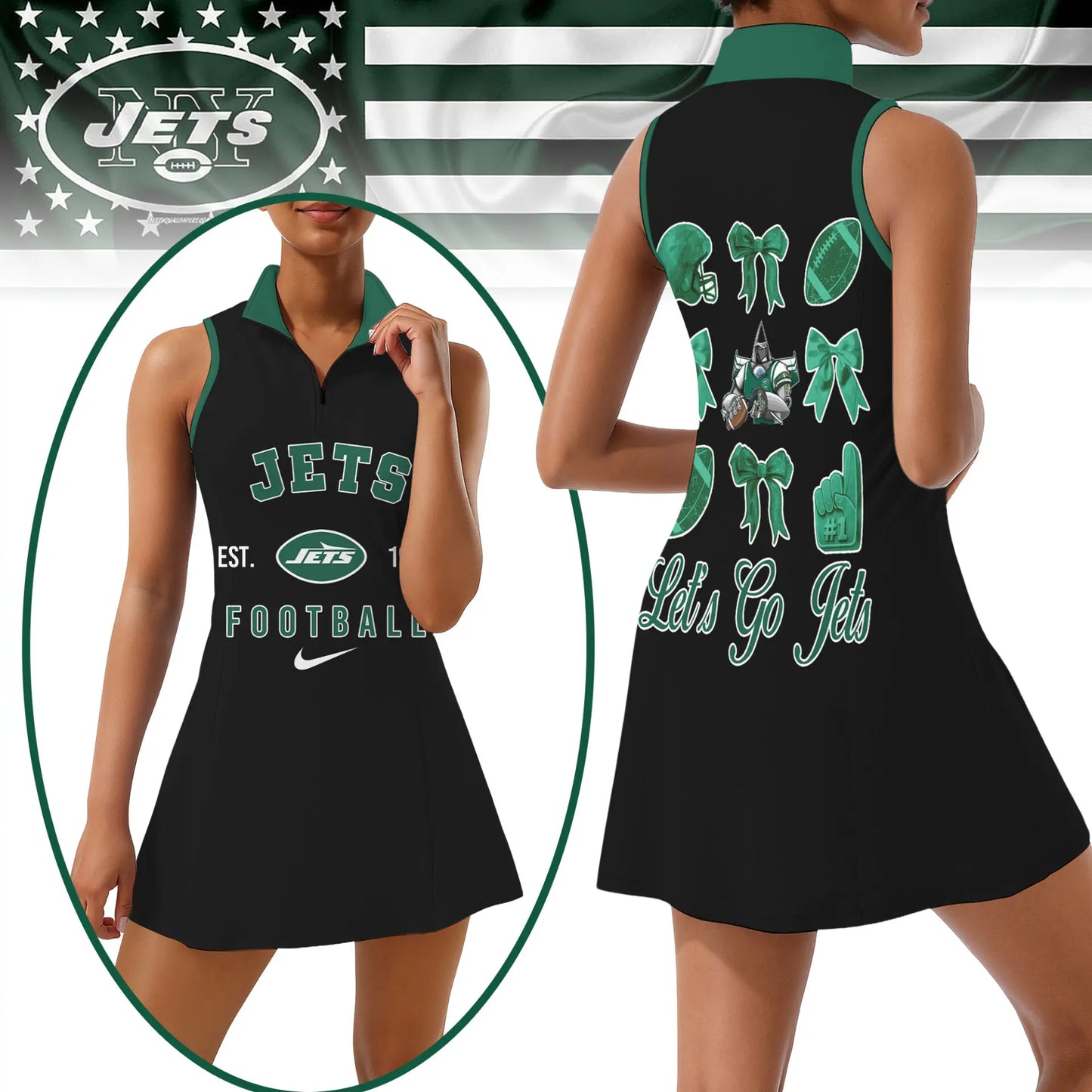 New York Jets | Premium Women Sport Dress NY – HuddleStyle.com - Main
