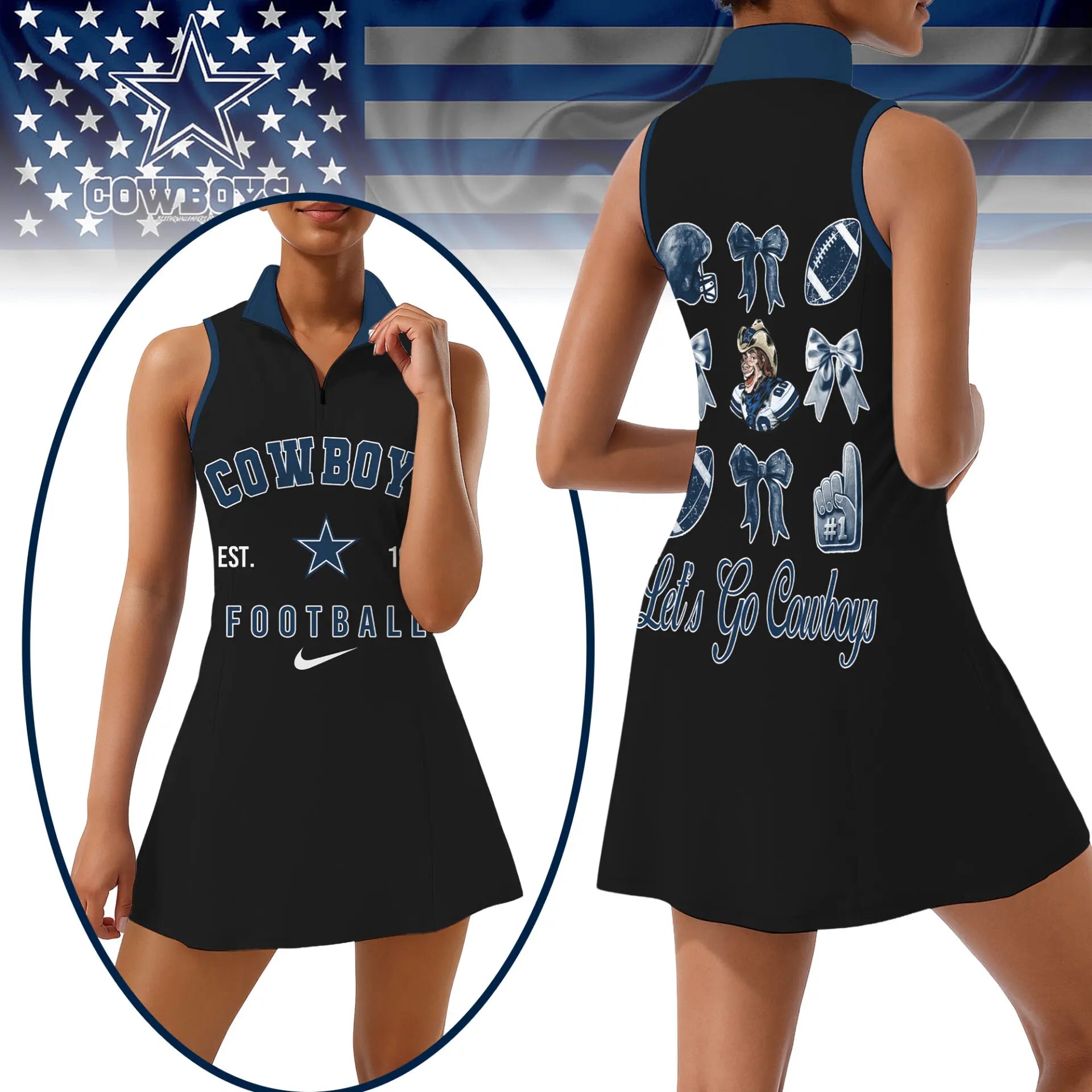 Dallas Cowboys | Premium Women Sport Dress NY – HuddleStyle.com - Image 2