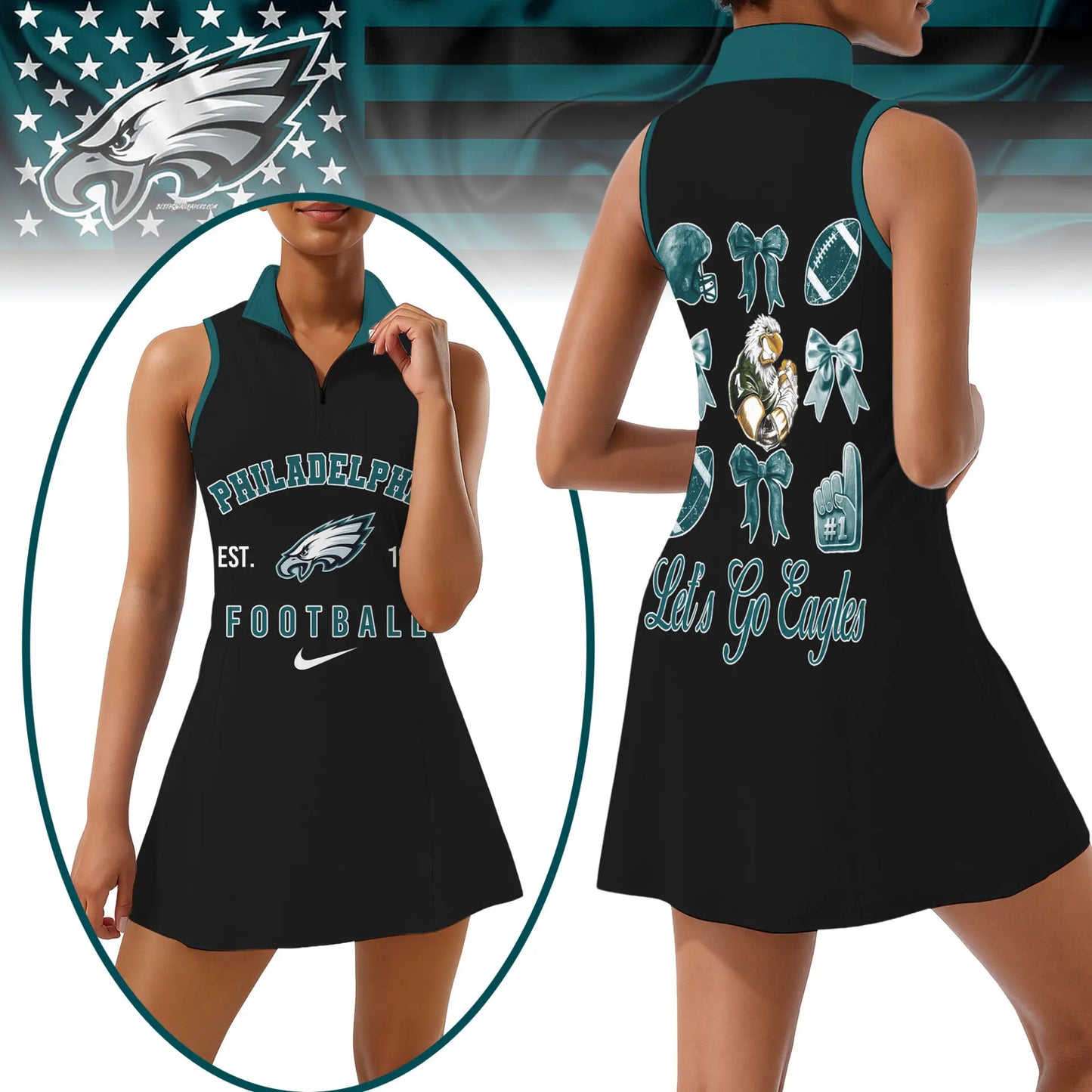 Philadelphia Eagles | Premium Women Sport Dress NY – HuddleStyle.com - Main