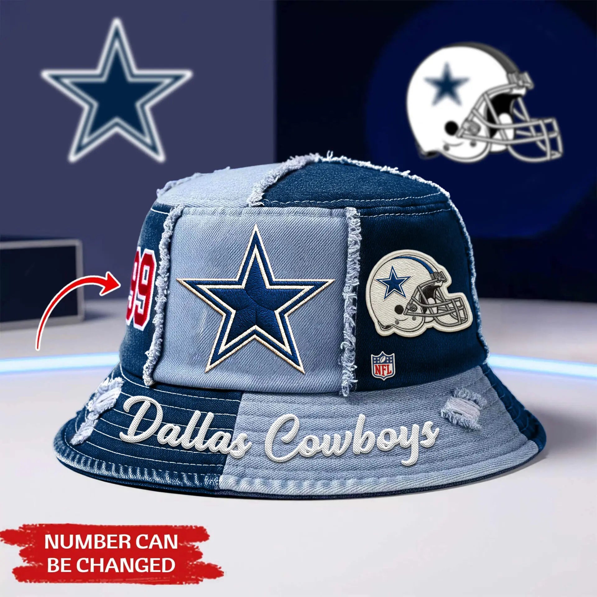 Dallas Cowboys | Premium Bucket Hat TD – HuddleStyle.com - Image 2