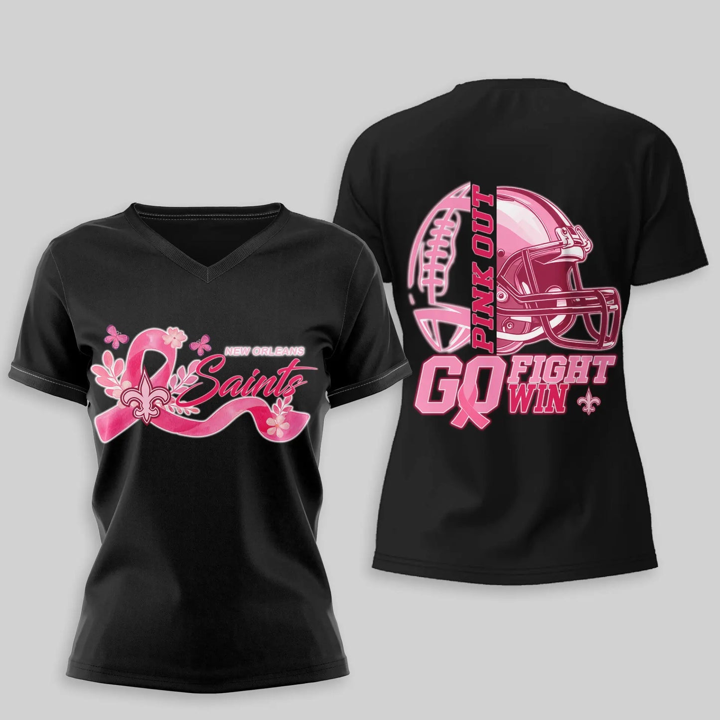 New Orleans Saints | Premium Tackle Breast Cancer Women’s Shirt TD – HuddleStyle.com - Image 9