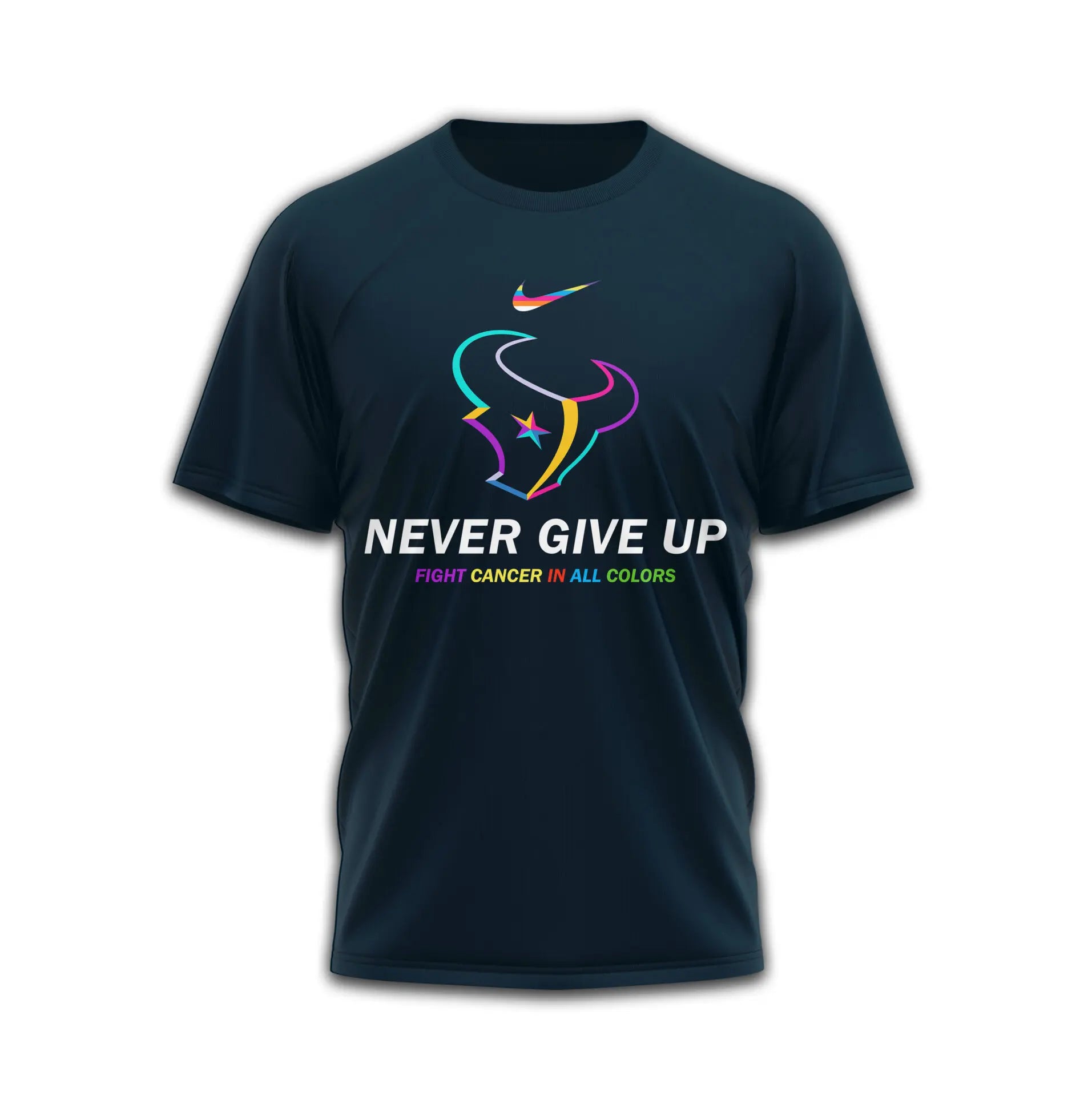 Houston Texans | Premium Fight Cancer In All Colors 3D Shirt TD – HuddleStyle.com - Main