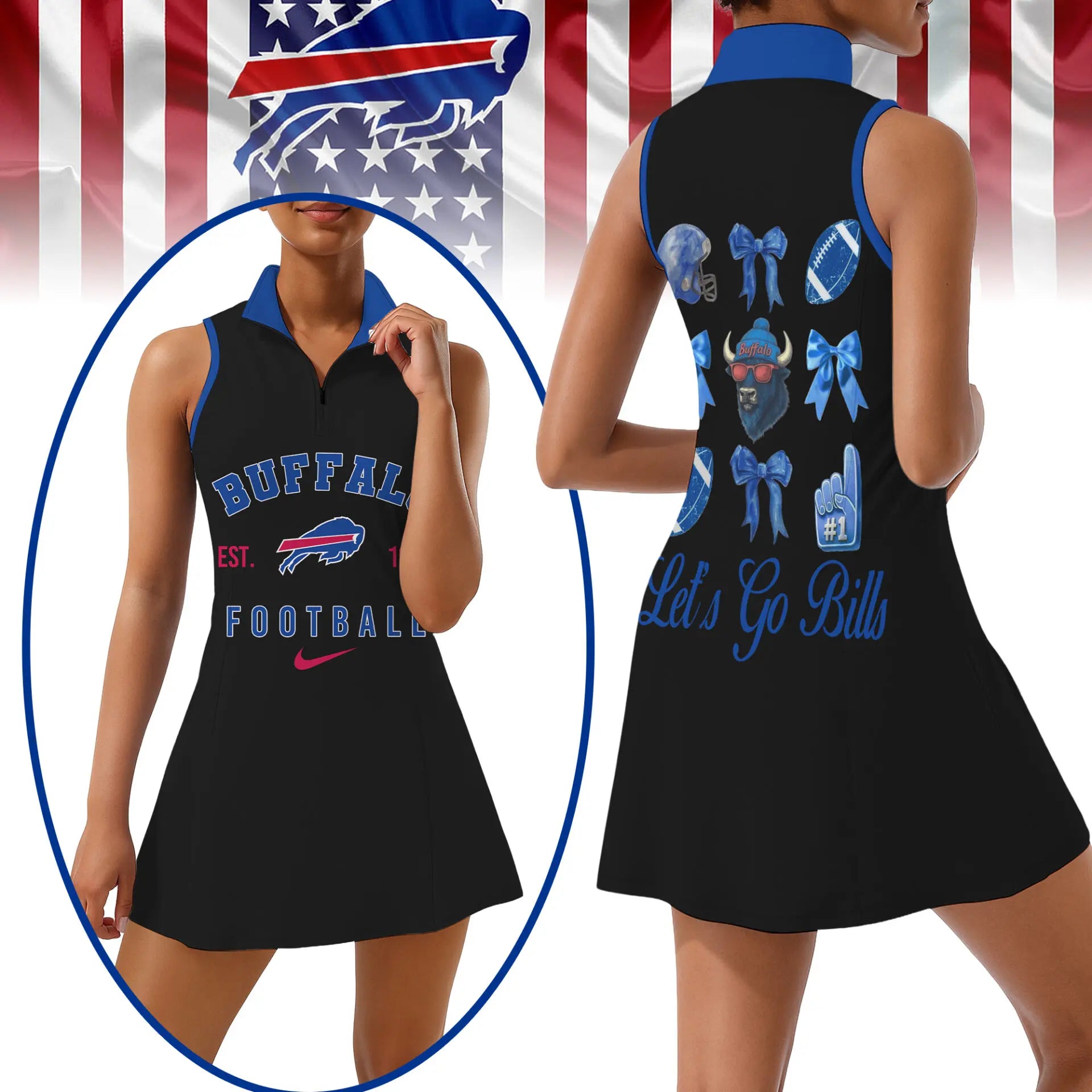 Buffalo Bills | Premium Women Sport Dress NY – HuddleStyle.com - Image 4
