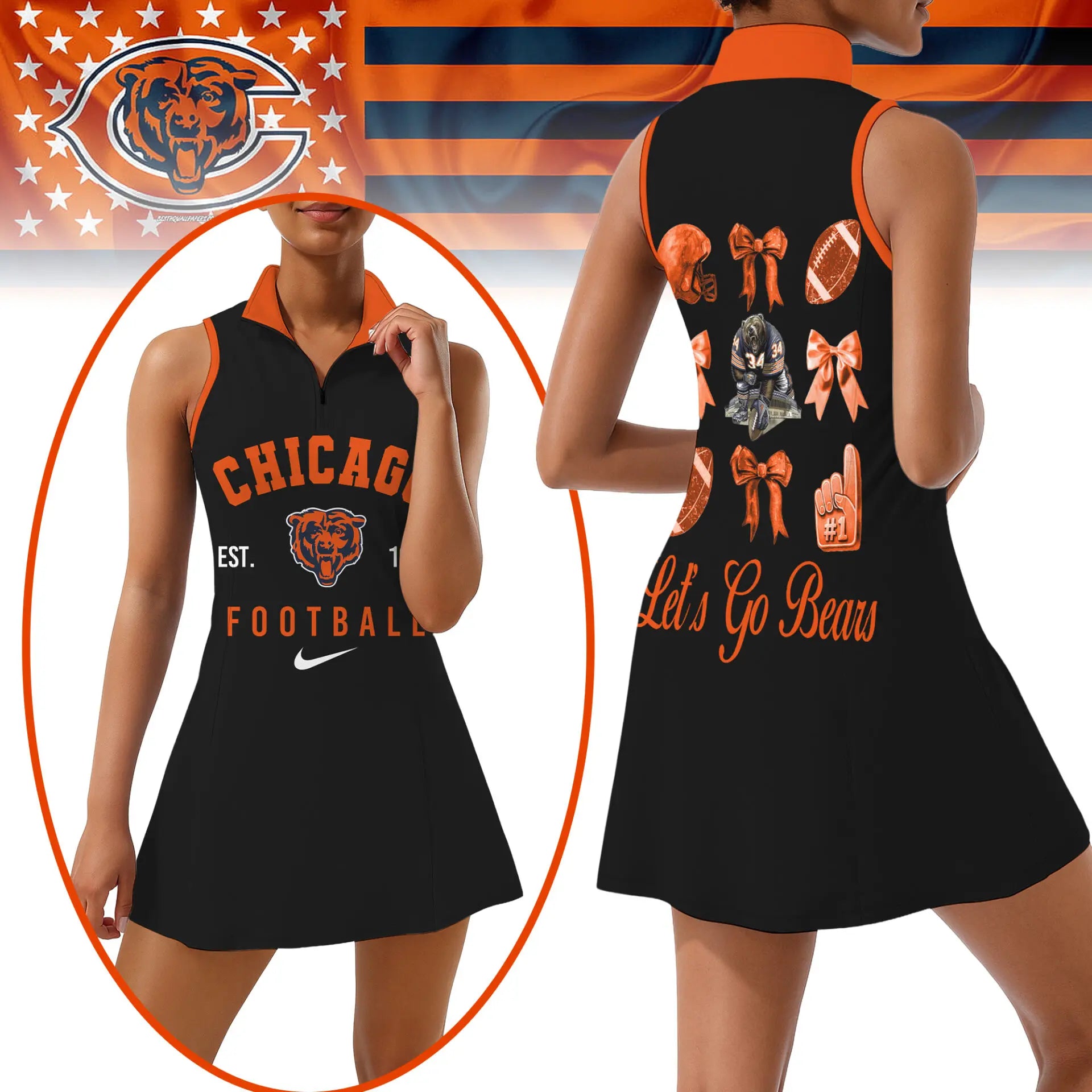 Chicago Bears | Premium Women Sport Dress NY – HuddleStyle.com - Image 4