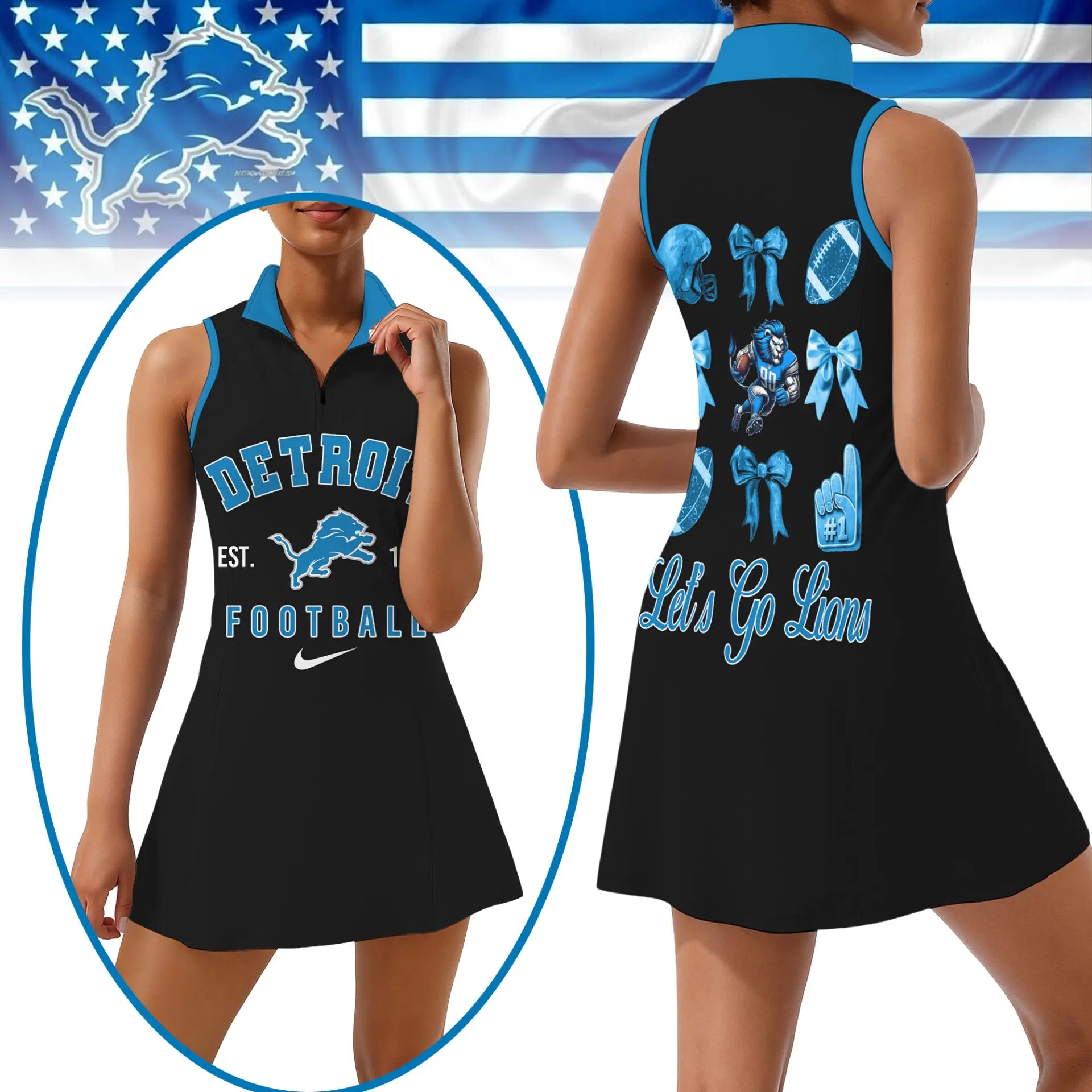 Detroit Lions | Premium Women Sport Dress NY – HuddleStyle.com - Main