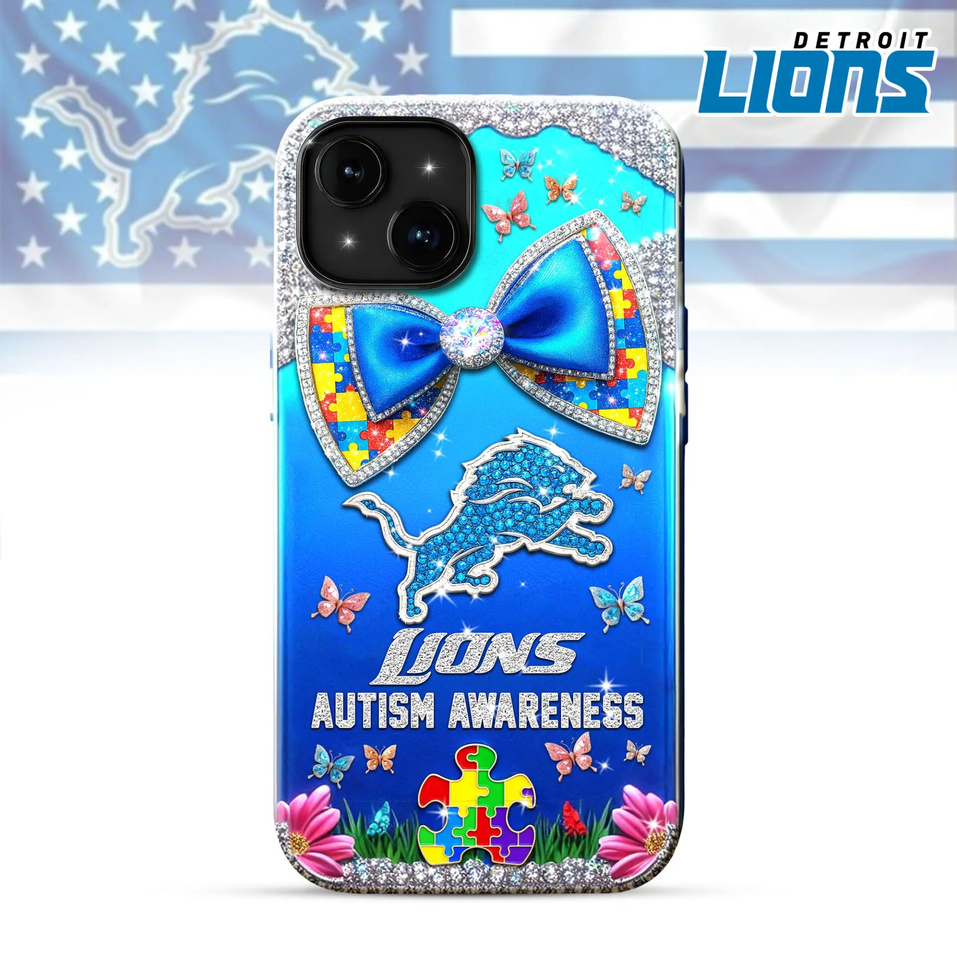 Detroit Lions | Premium NFL Autism Awareness Phonecase TD – HuddleStyle.com - Main
