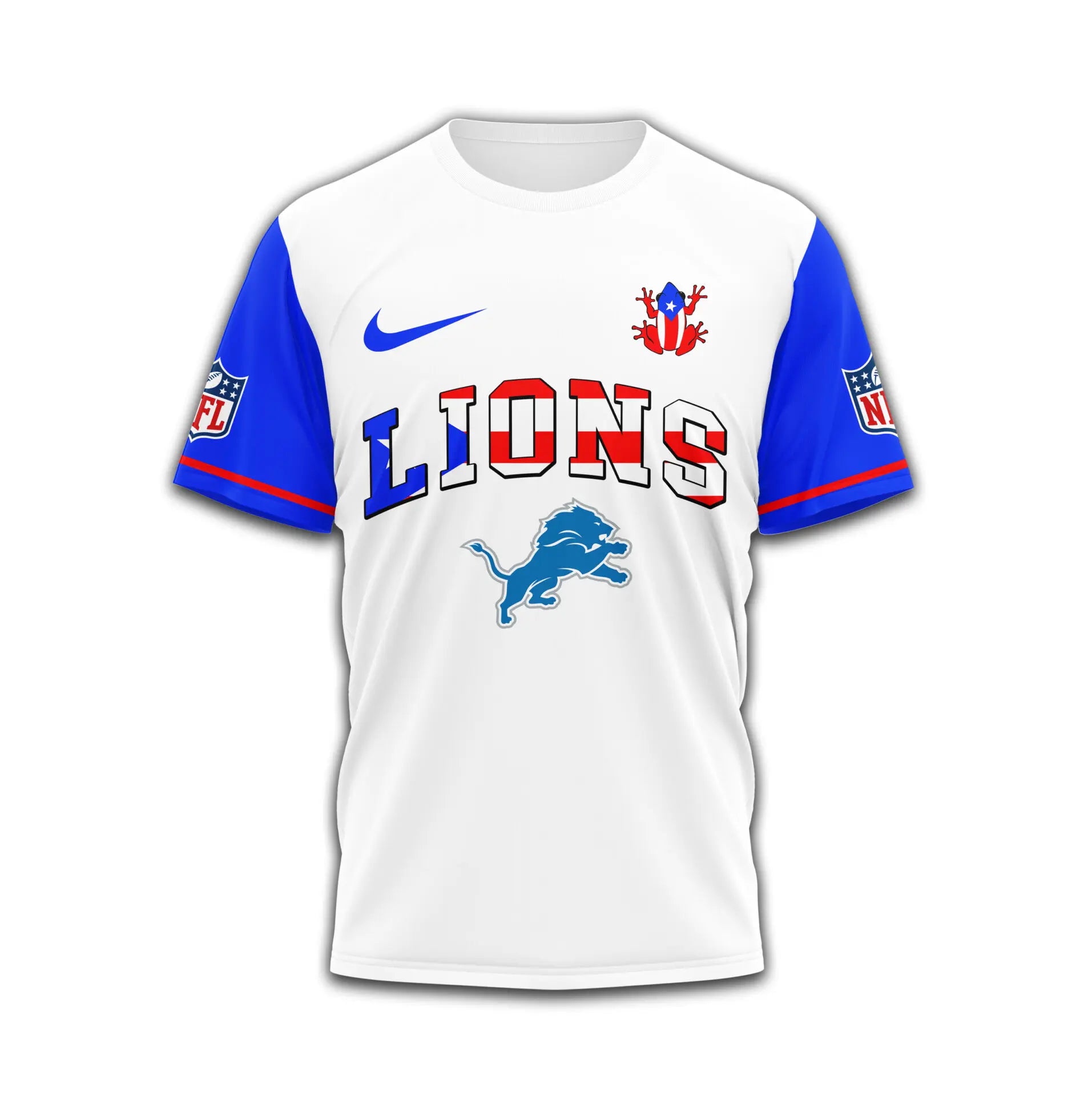 Detroit Lions | Premium NFL x Puerto Rico  3D Shirt TD – HuddleStyle.com - Image 3