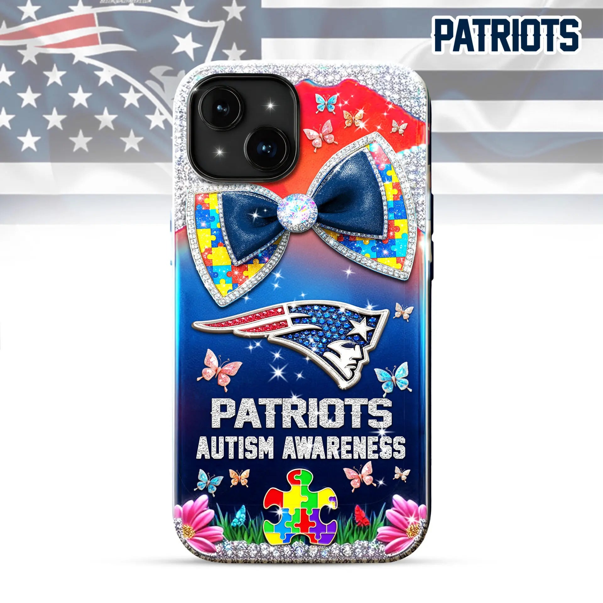 New England Patriots | Premium NFL Autism Awareness Phonecase TD – HuddleStyle.com - Main