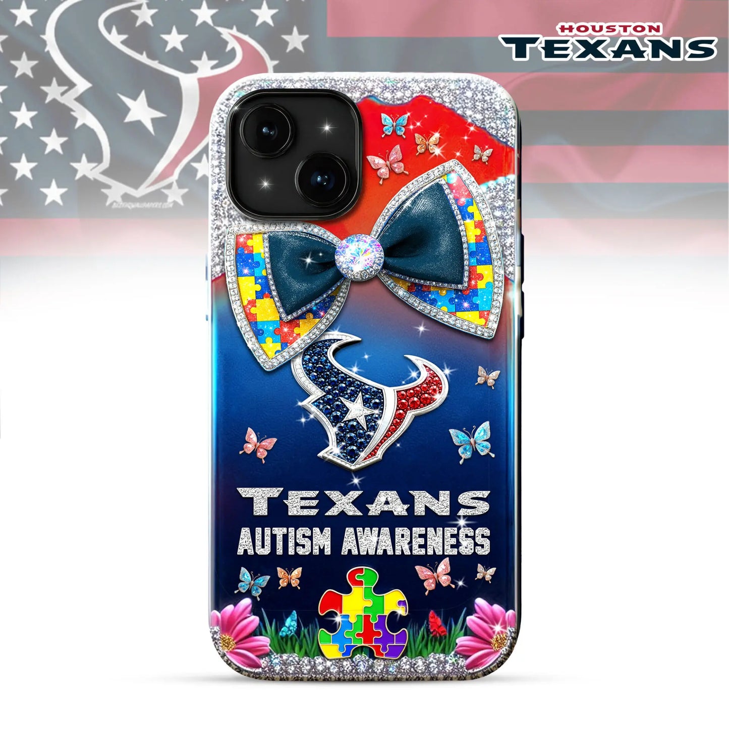 Houston Texans | Premium NFL Autism Awareness Phonecase TD – HuddleStyle.com - Image 2