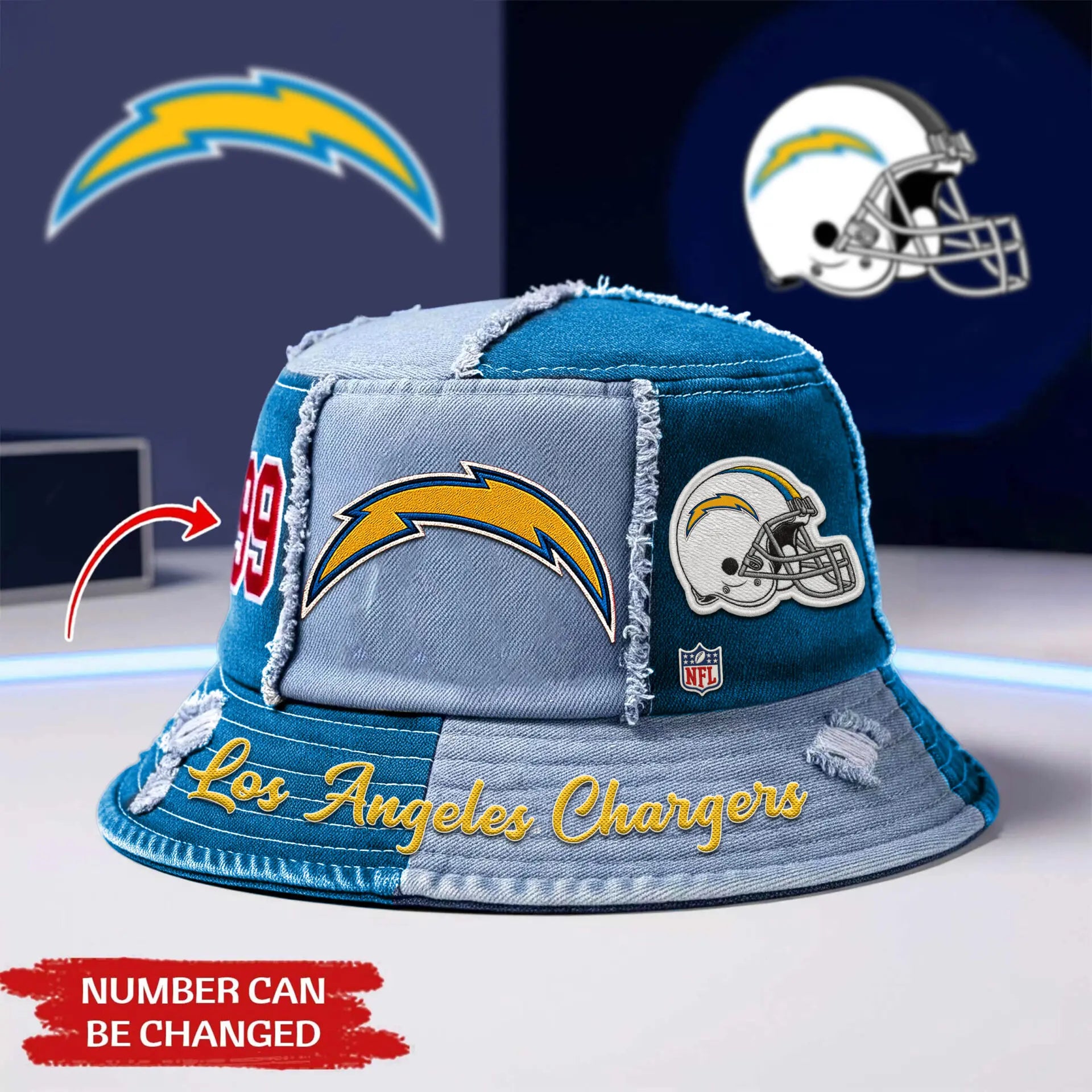 Los Angeles Chargers | Premium Bucket Hat TD – HuddleStyle.com - Image 2