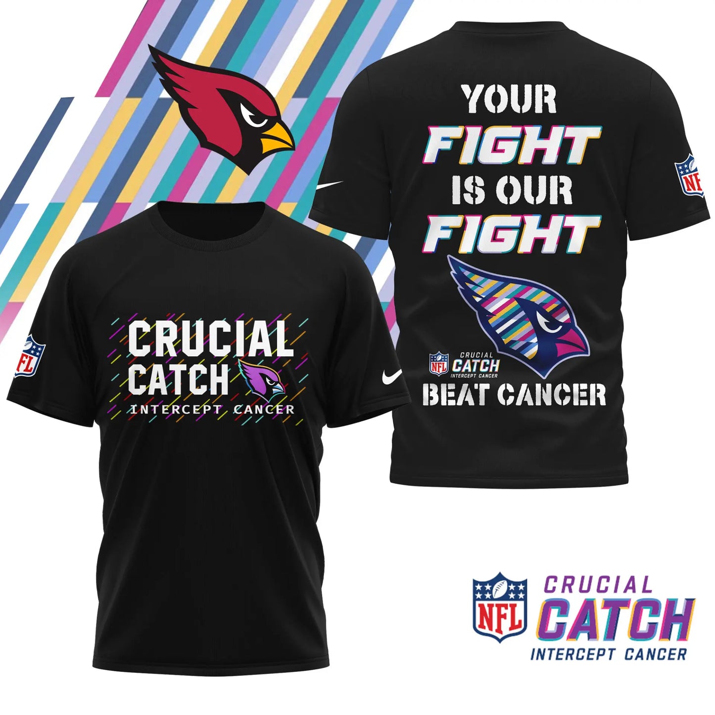 Arizona Cardinals | Premium NFL Crucial Catch 3D Shirt HI – HuddleStyle.com - Image 2