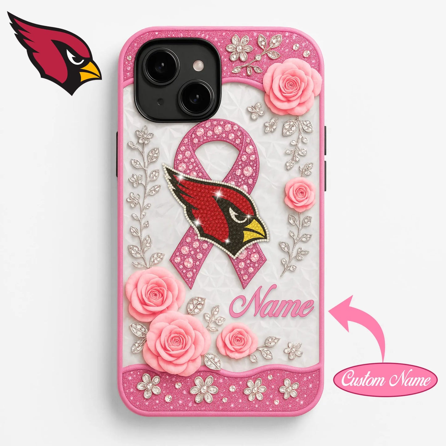 Arizona Cardinals | Premium NFL Breast Cancer Phonecase HI – HuddleStyle.com - Main
