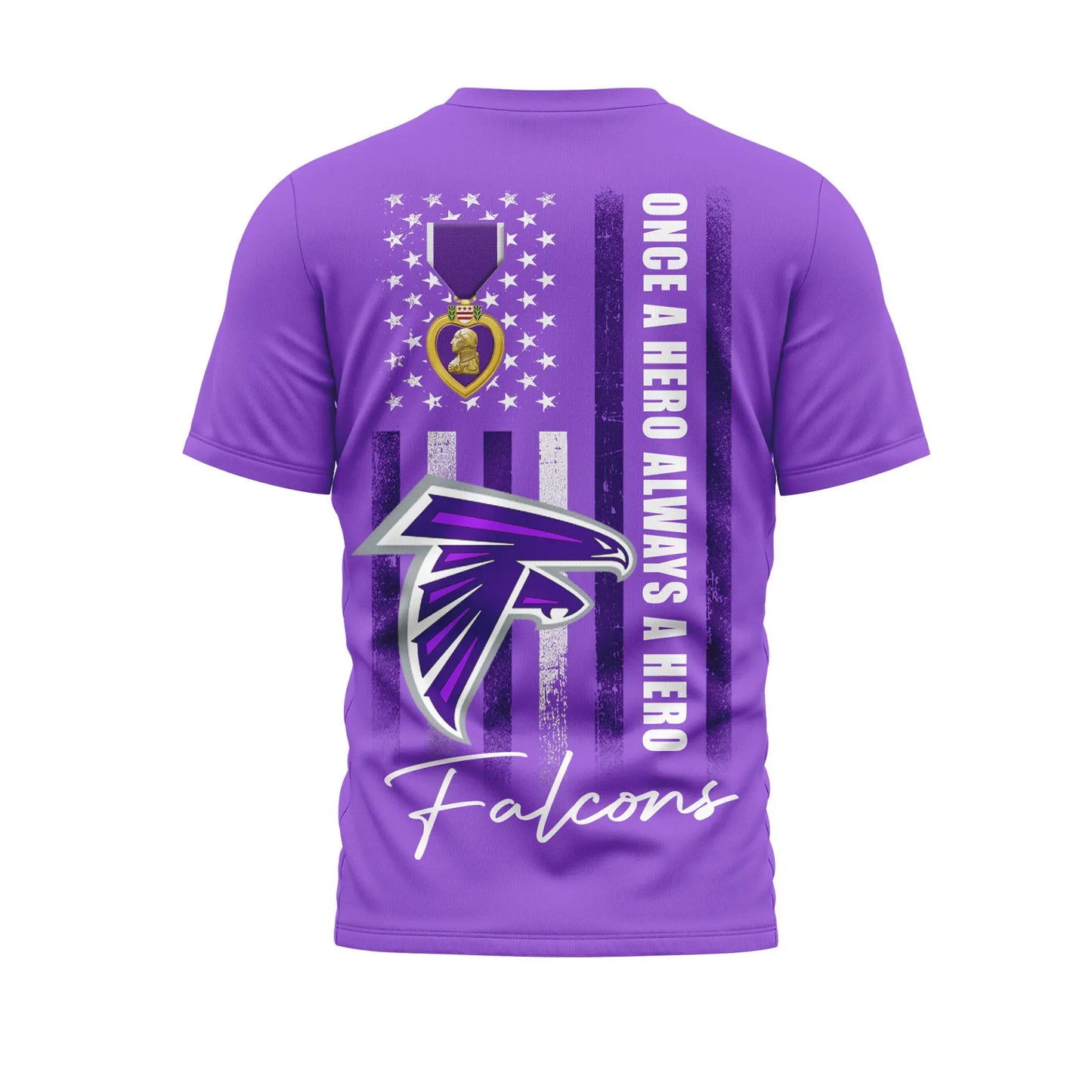 Atlanta Falcons | Premium NFL Premium National Purple Heart Day 3D Shirt HI – HuddleStyle.com - Main