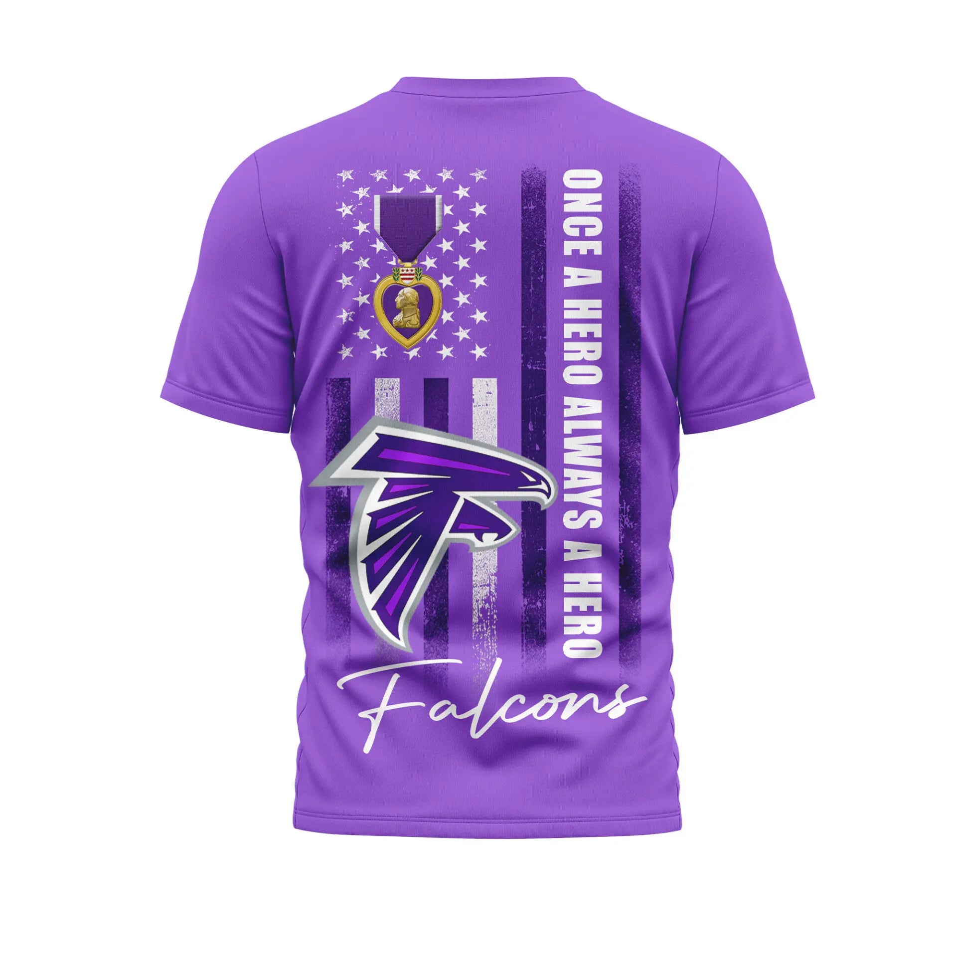 Atlanta Falcons | Premium NFL Premium National Purple Heart Day 3D Shirt HI – HuddleStyle.com - Main