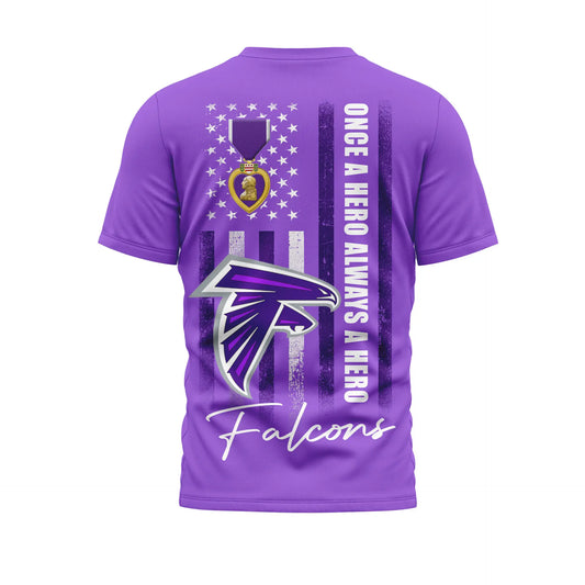 Atlanta Falcons | Premium NFL Premium National Purple Heart Day 3D Shirt HI – HuddleStyle.com - Main