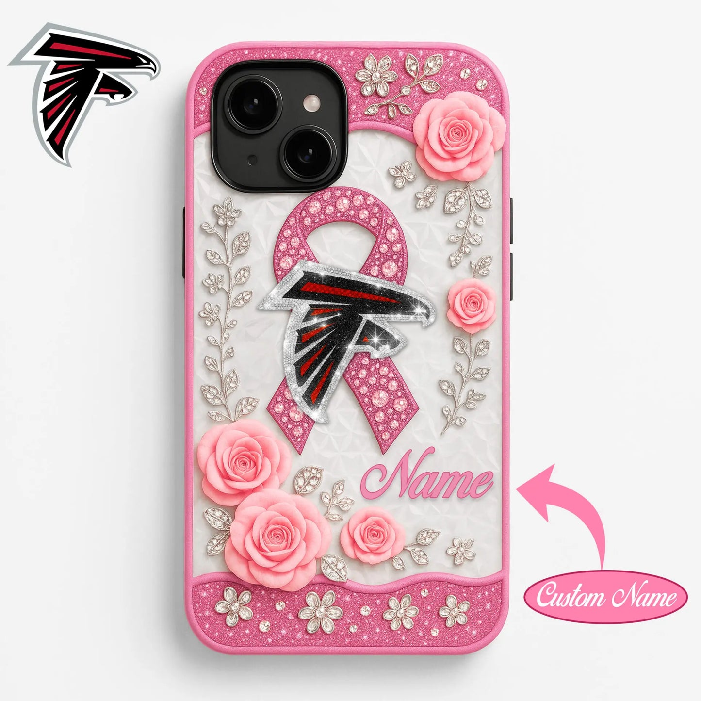 Atlanta Falcons | Premium NFL Breast Cancer Phonecase HI – HuddleStyle.com - Main
