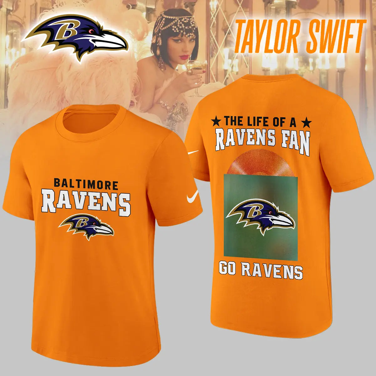 Baltimore Ravens | Premium NFL x Taylor Swift 3D Shirt HI – HuddleStyle.com - Image 5