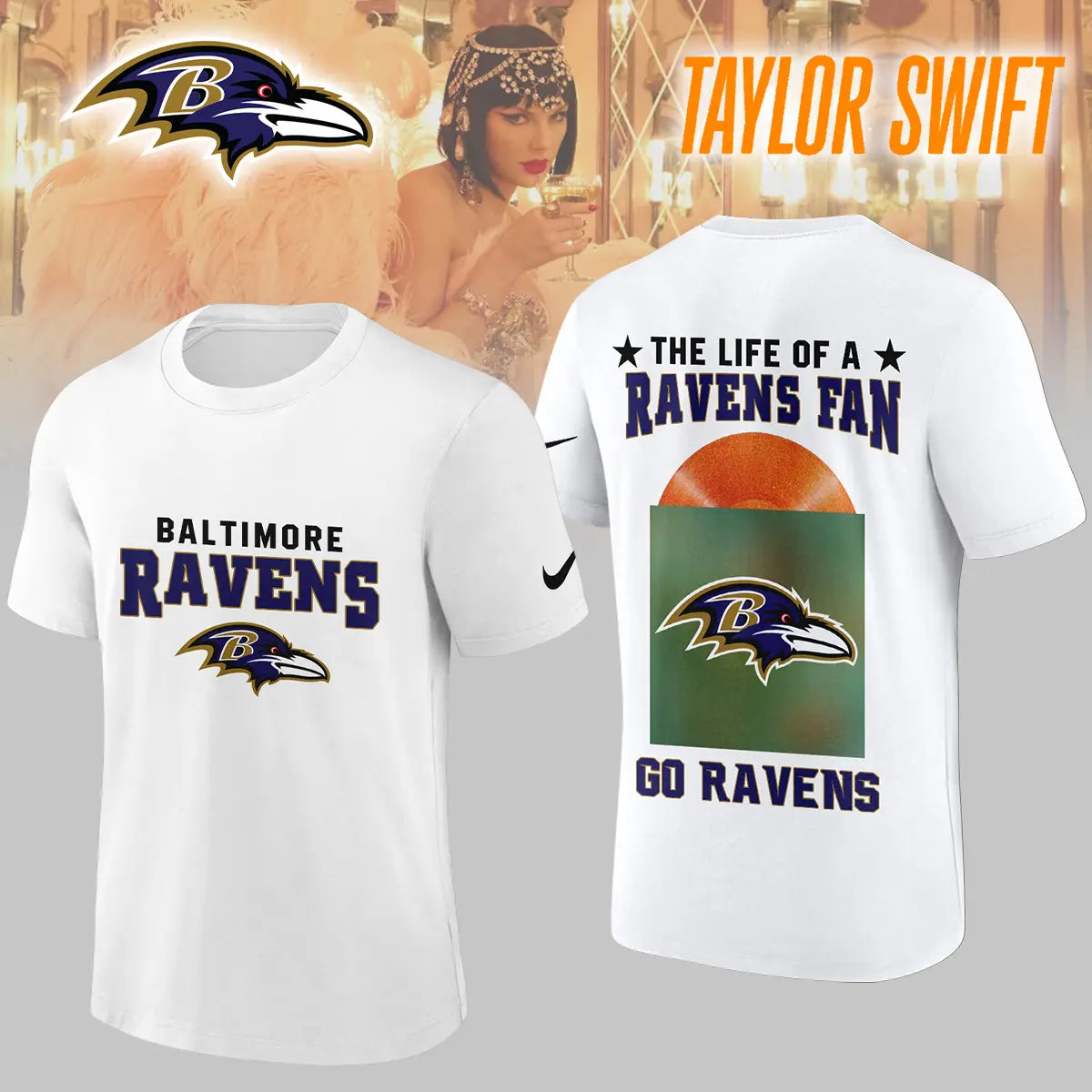Baltimore Ravens | Premium NFL x Taylor Swift 3D Shirt HI – HuddleStyle.com - Main