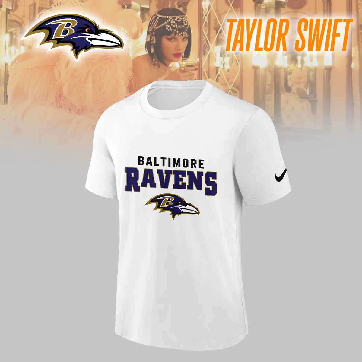 Baltimore Ravens | Premium NFL x Taylor Swift 3D Shirt HI – HuddleStyle.com - Image 4