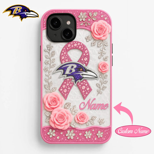 Baltimore Ravens | Premium NFL Breast Cancer Phonecase HI – HuddleStyle.com - Main