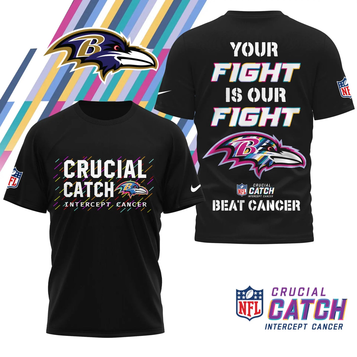 Baltimore Ravens | Premium NFL Crucial Catch 3D Shirt HI – HuddleStyle.com - Image 2