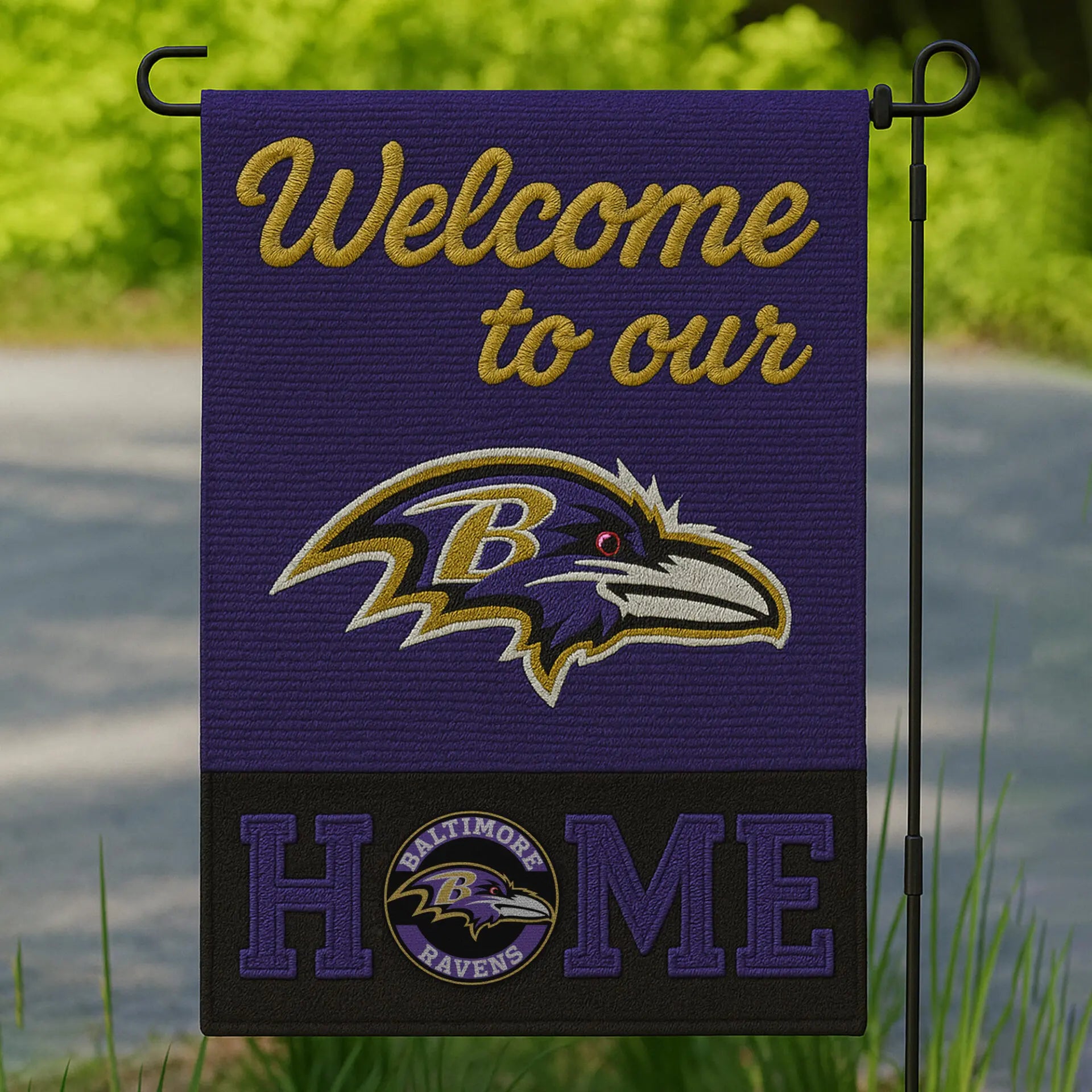Baltimore Ravens | Premium NFL Welcome Home Flag HI – HuddleStyle.com - Main
