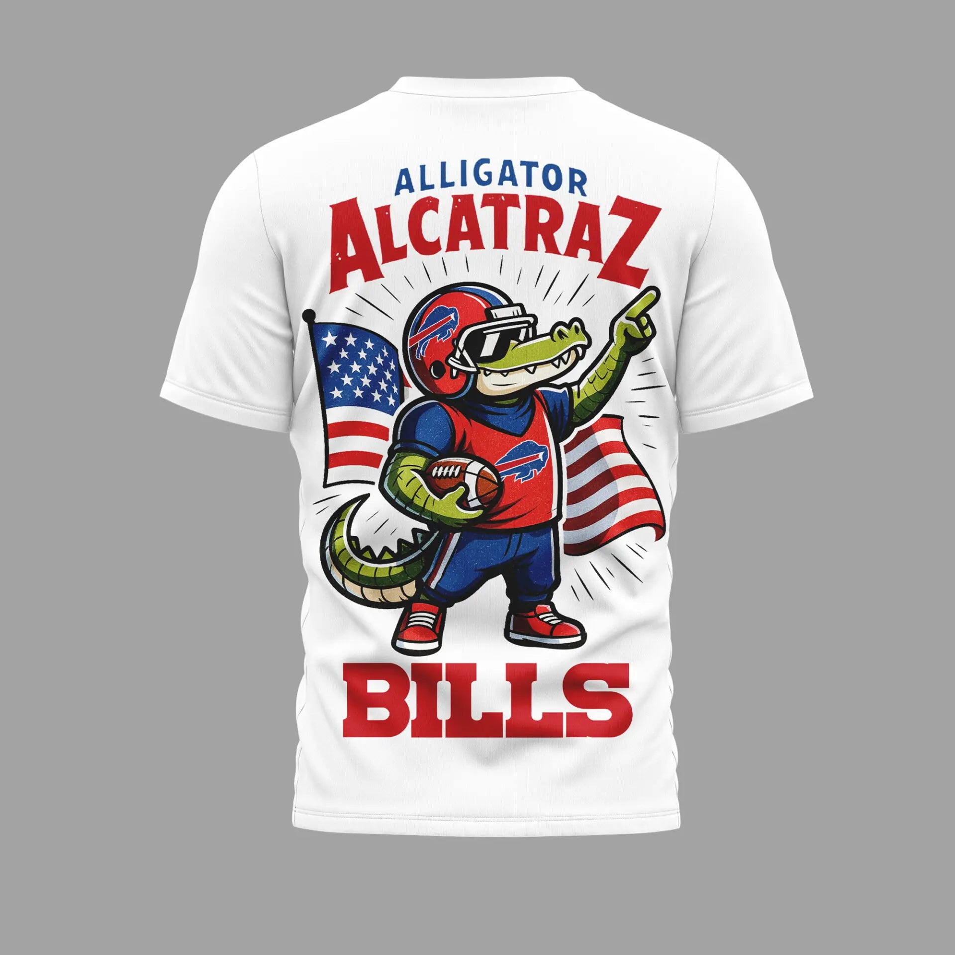 Buffalo Bills | Premium NFL x Alligator Alcatraz  3D Shirt HI – HuddleStyle.com - Image 2
