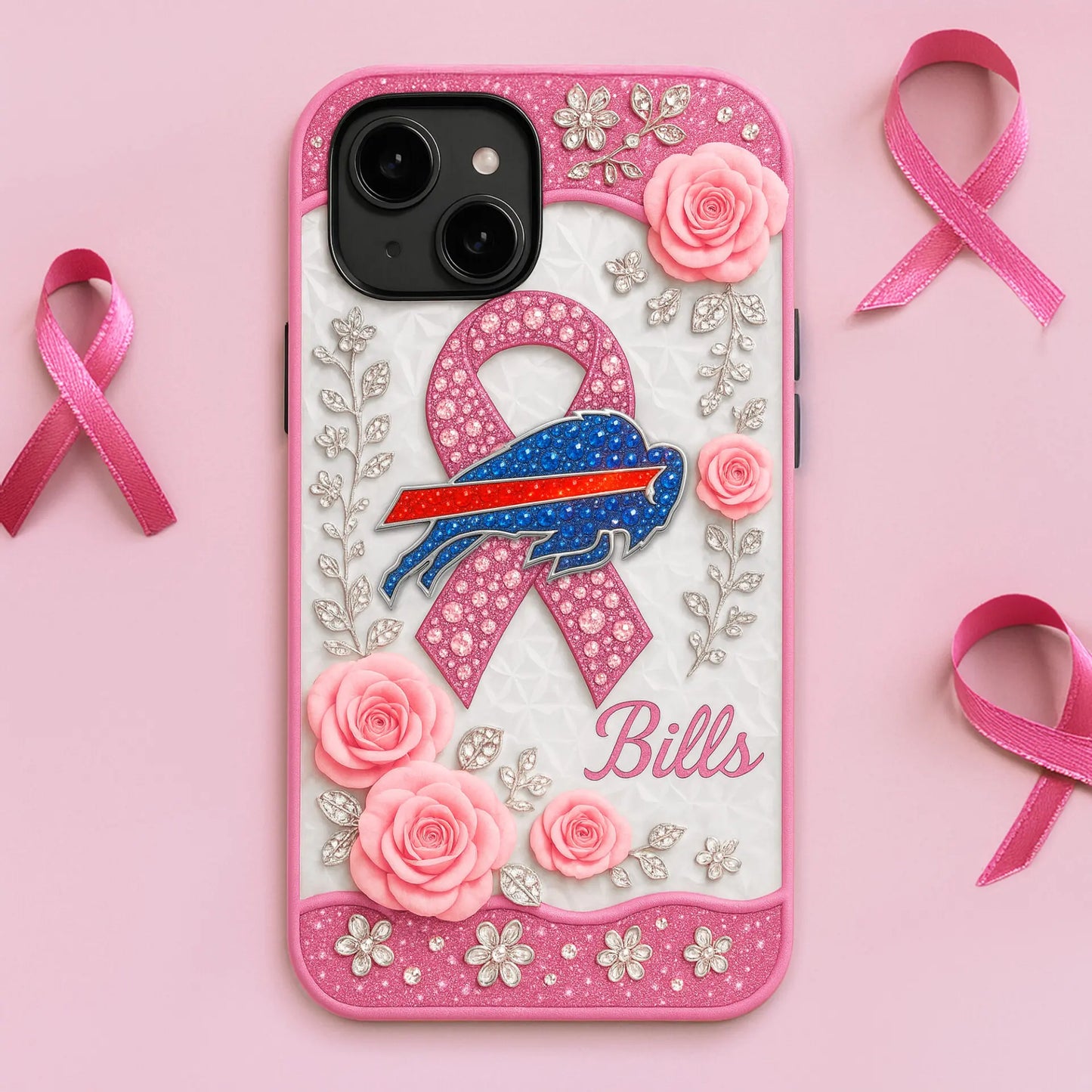 Buffalo Bills | Premium NFL Breast Cancer Phonecase HI – HuddleStyle.com - Main
