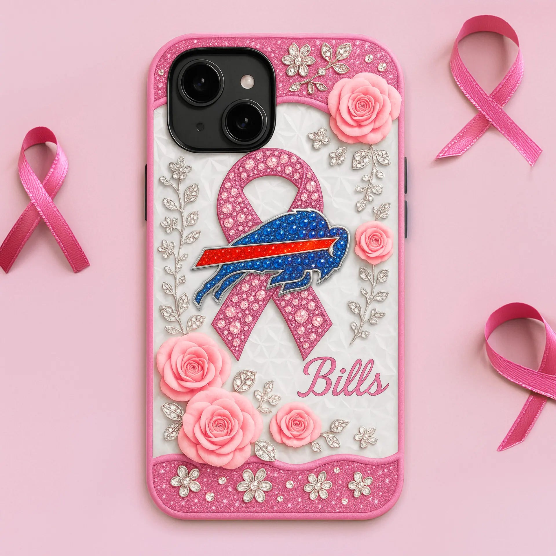 Buffalo Bills | Premium NFL Breast Cancer Phonecase HI – HuddleStyle.com - Main