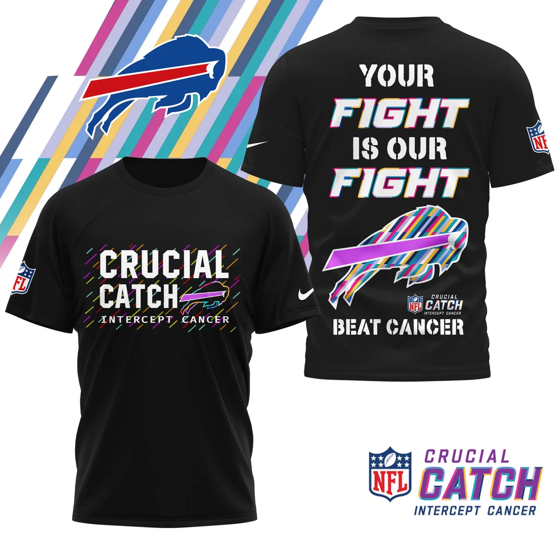 Buffalo Bills | Premium NFL Crucial Catch 3D Shirt HI – HuddleStyle.com - Image 3
