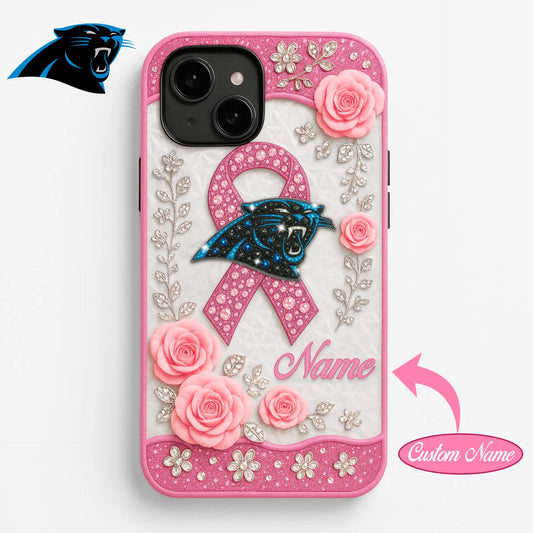 Carolina Panthers | Premium NFL Breast Cancer Phonecase HI – HuddleStyle.com - Main