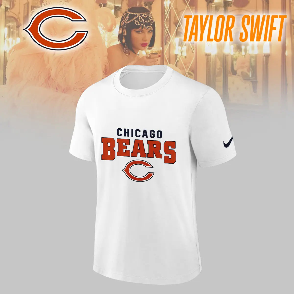 Chicago Bears | Premium NFL x Taylor Swift 3D Shirt HI – HuddleStyle.com - Image 5