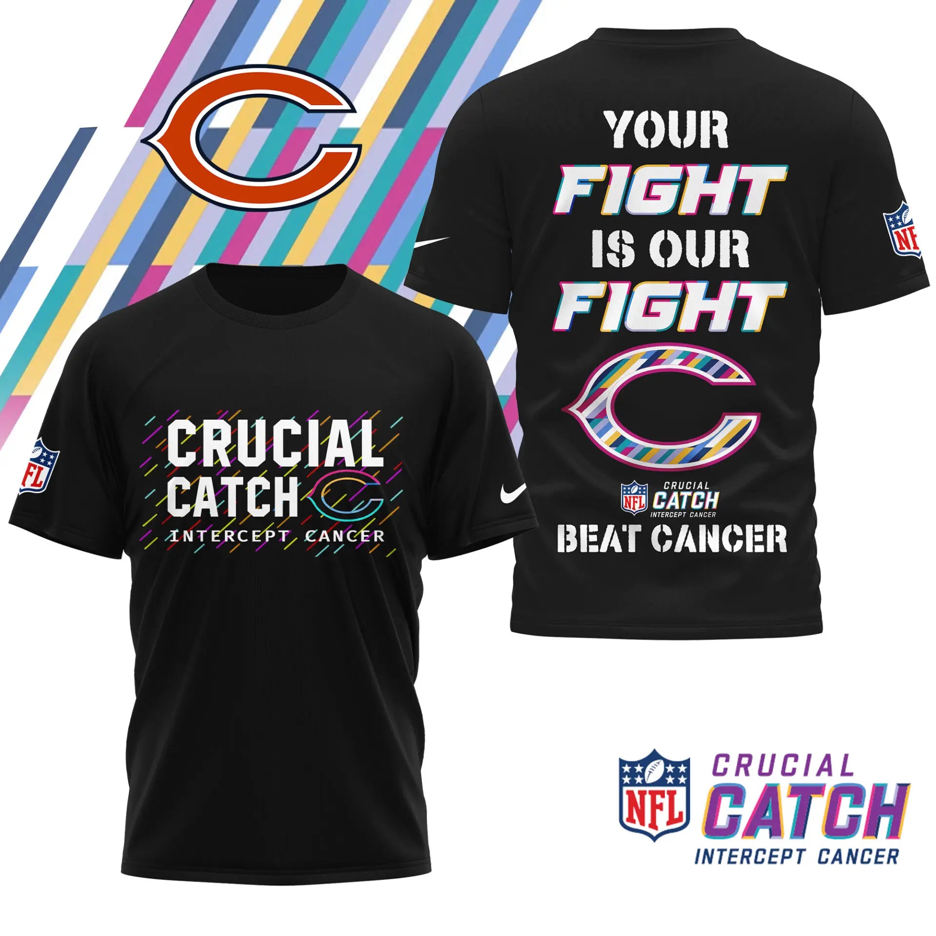 Chicago Bears | Premium NFL Crucial Catch 3D Shirt HI – HuddleStyle.com - Main