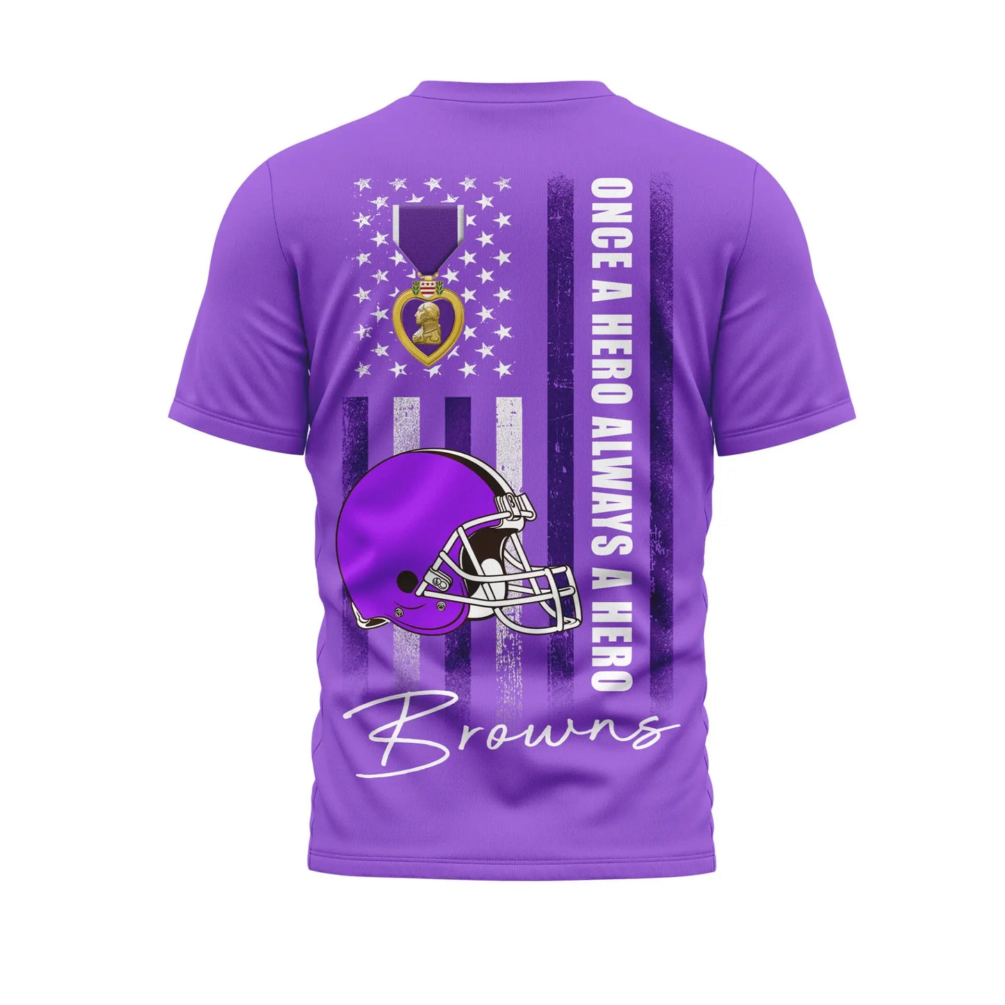 Cleveland Browns | Premium NFL Premium National Purple Heart Day 3D Shirt HI – HuddleStyle.com - Main