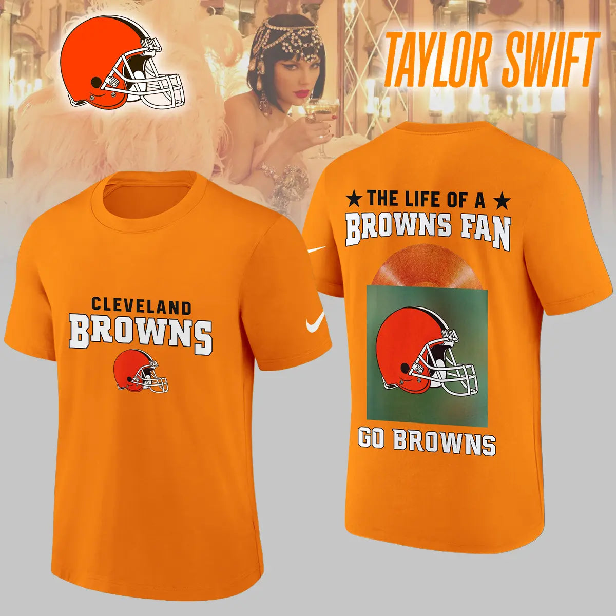 Cleveland Browns | Premium NFL x Taylor Swift 3D Shirt HI – HuddleStyle.com - Image 4